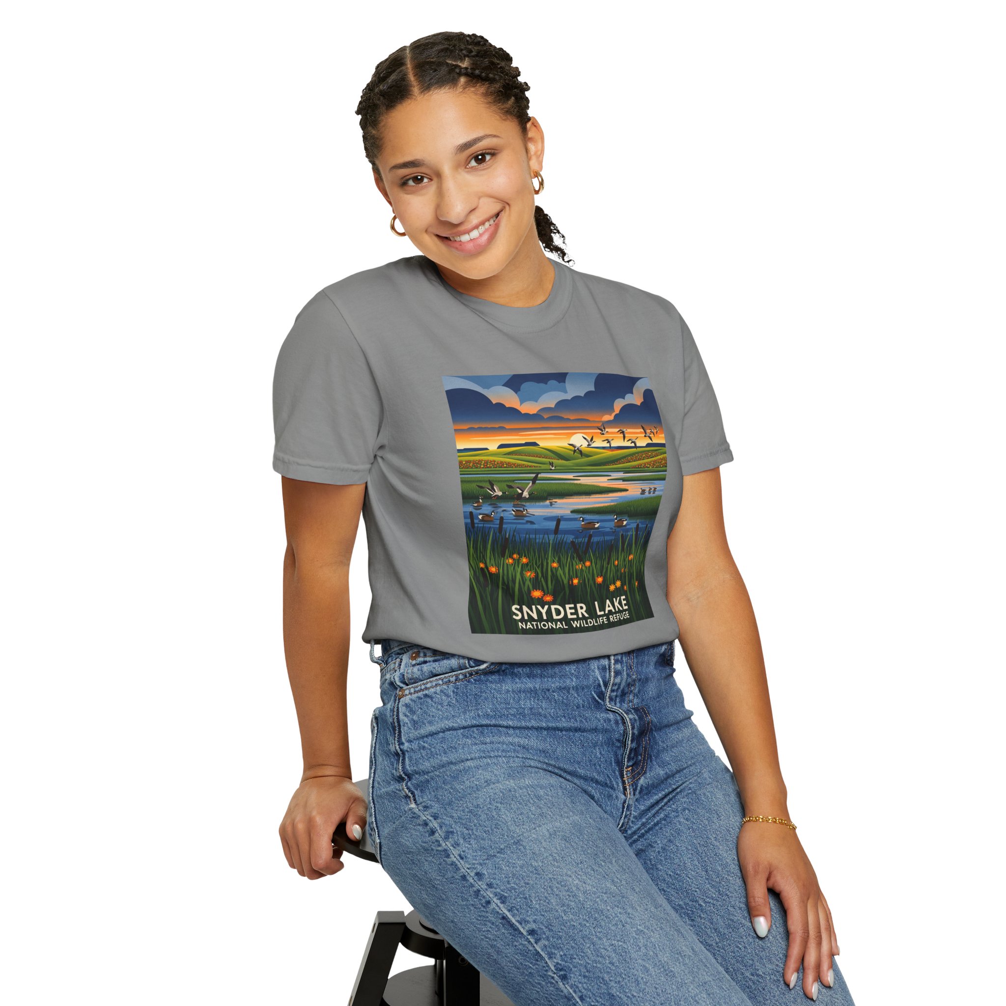 Snyder Lake National Wildlife Refuge WPA Style Unisex T-shirt - Image 11