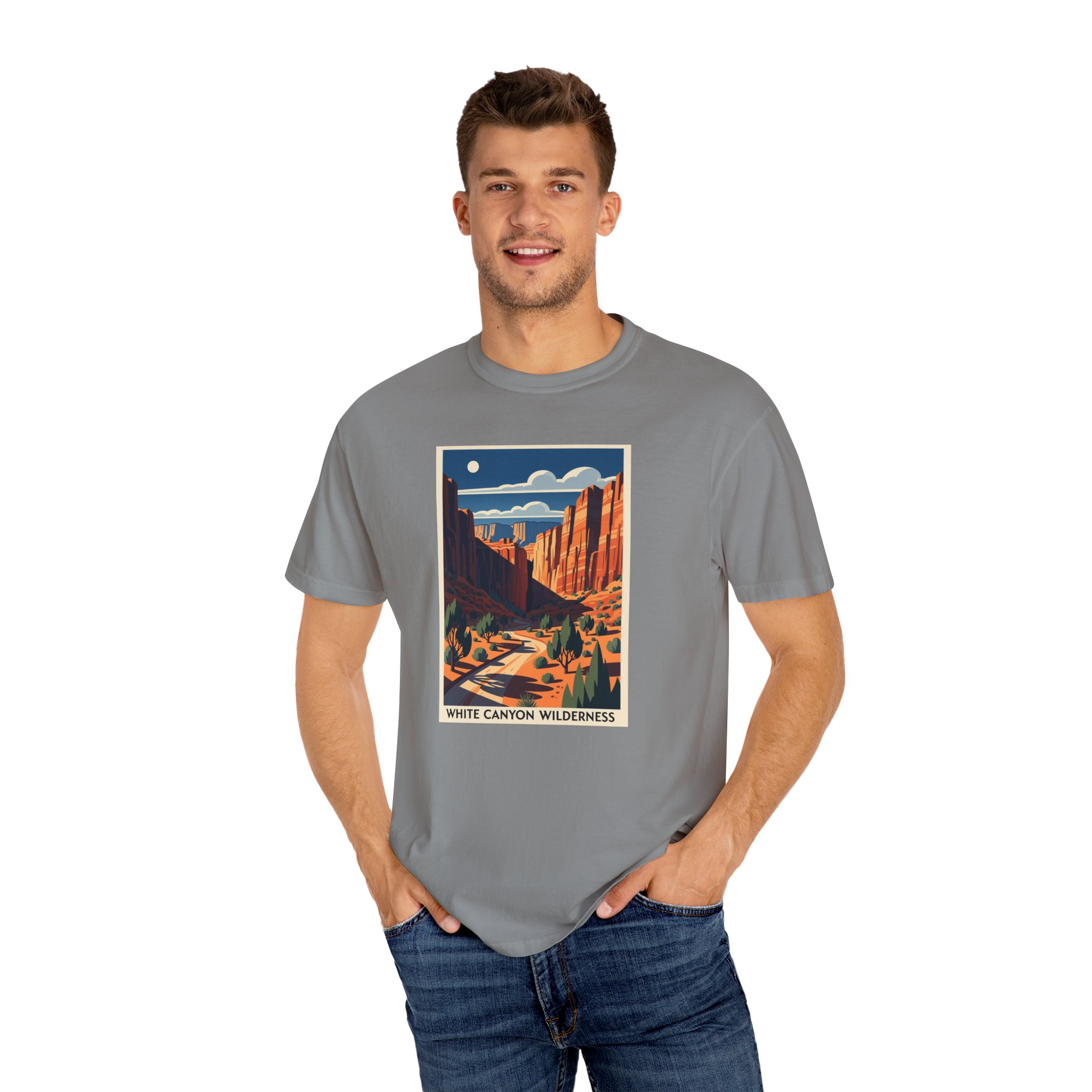 White Canyon Wilderness WPA Style Unisex T-shirt - Image 10