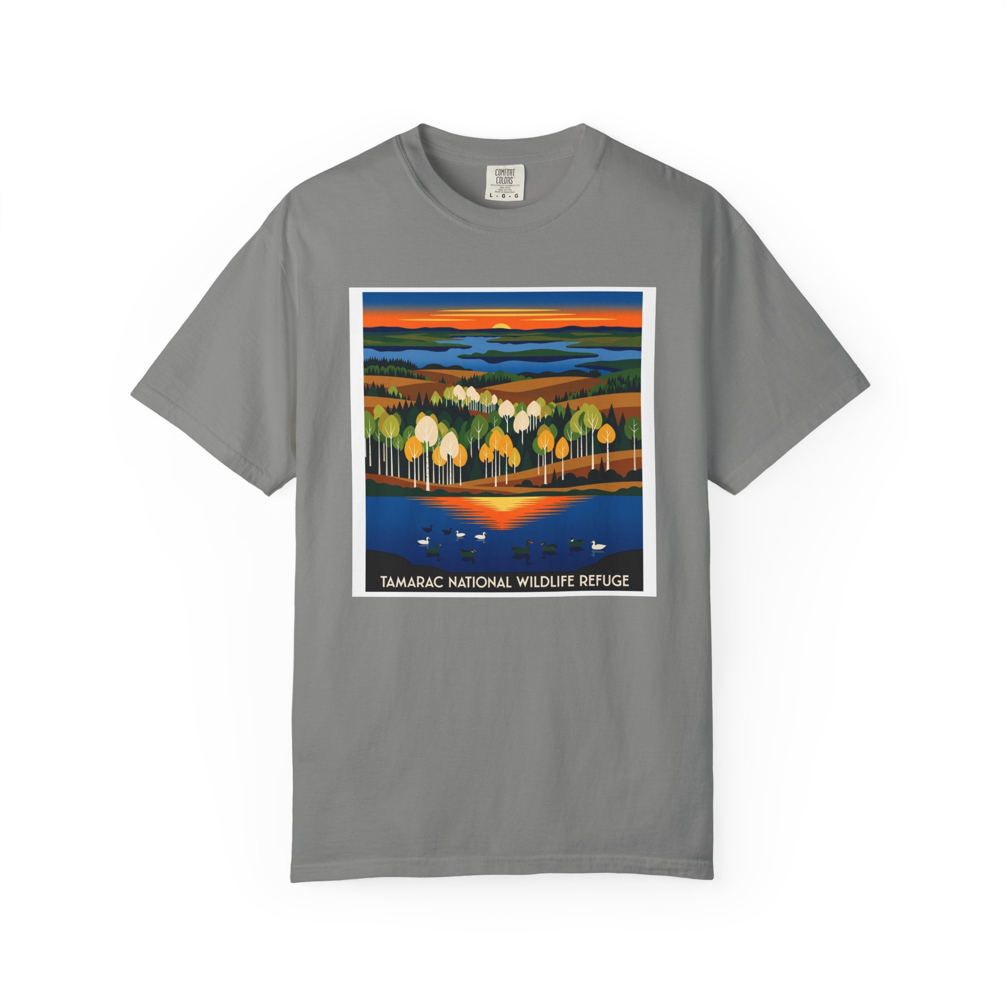 Tamarac National Wildlife Refuge WPA Style Unisex T-shirt - Image 7