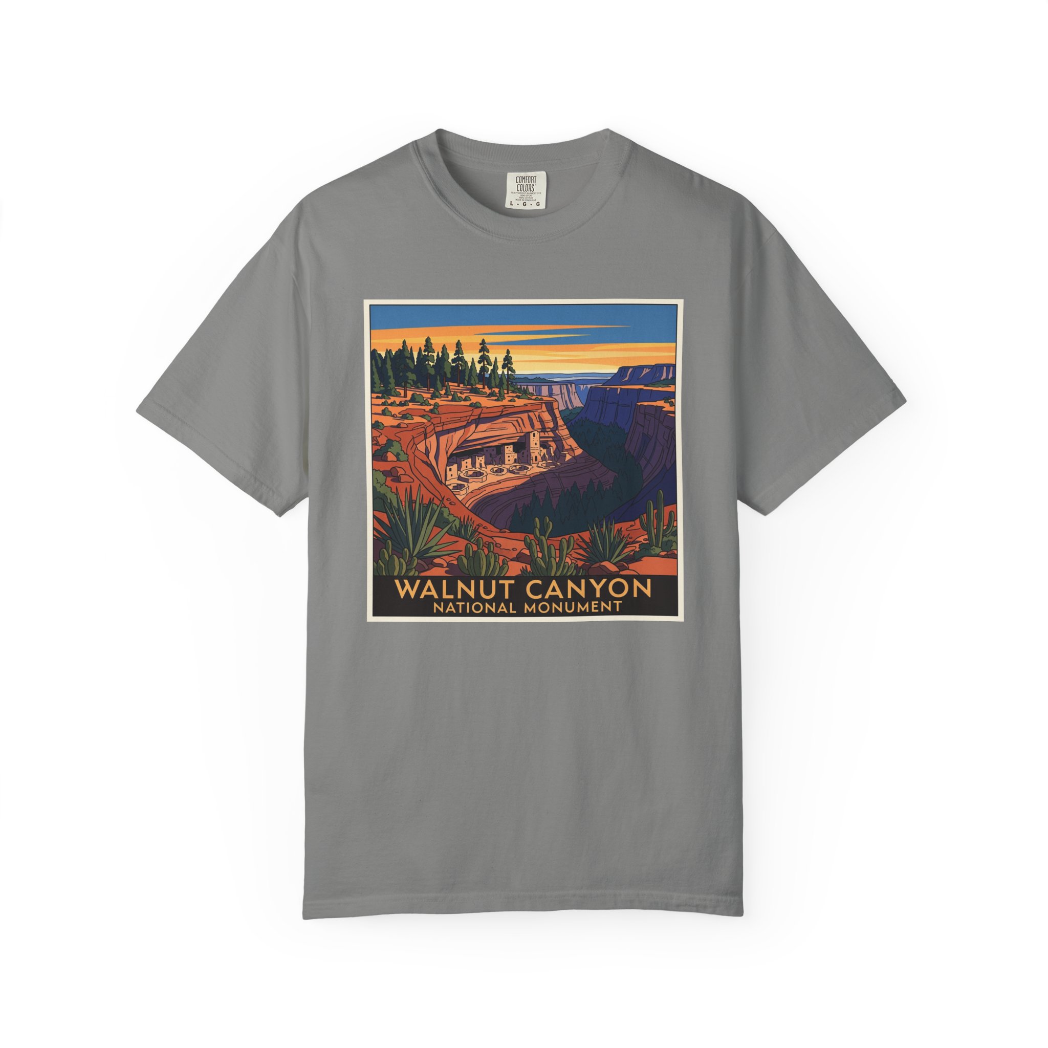 Walnut Canyon National Monument WPA Style Unisex T-shirt - Image 7