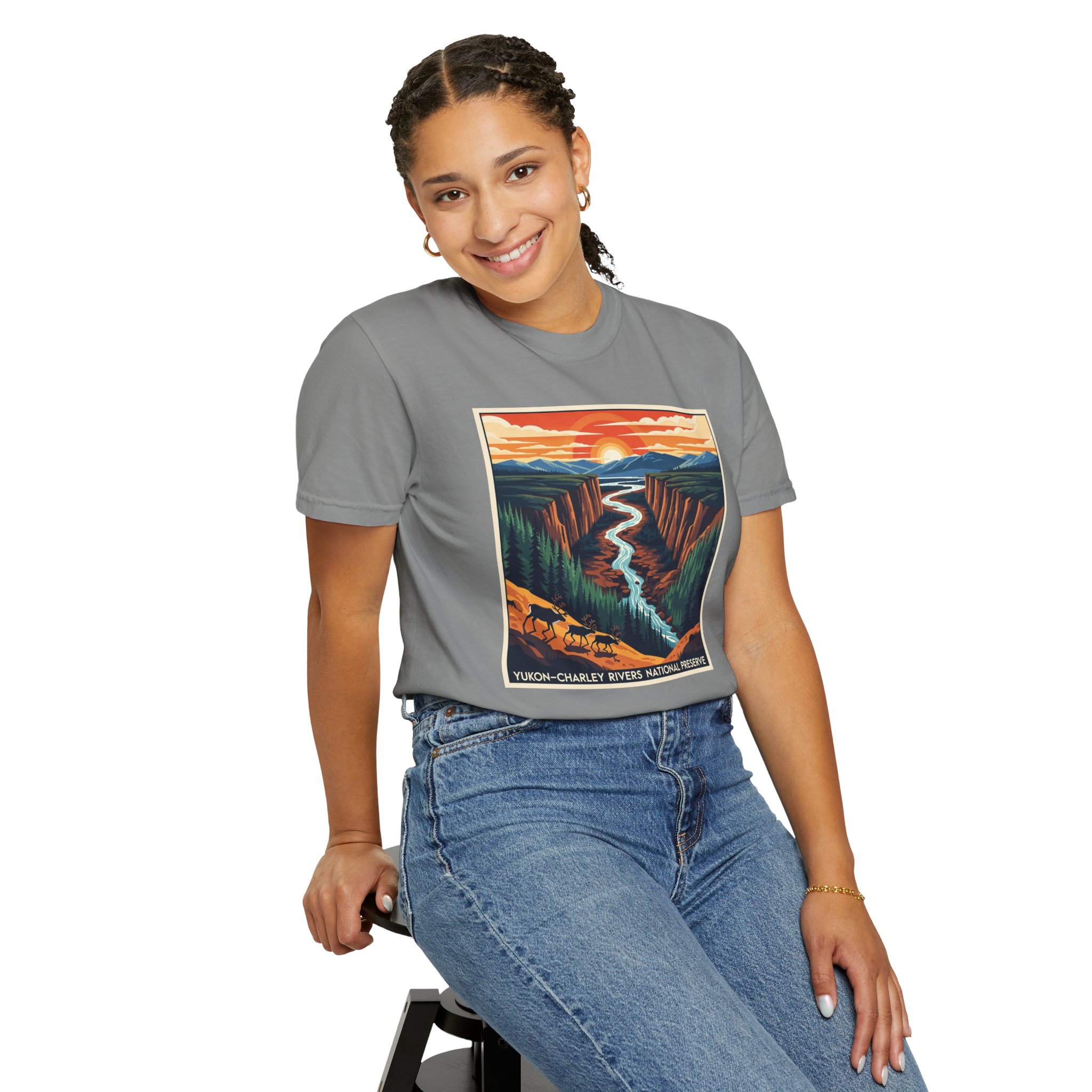 Yukon–Charley Rivers National Preserve WPA Style Unisex T-shirt - Image 11
