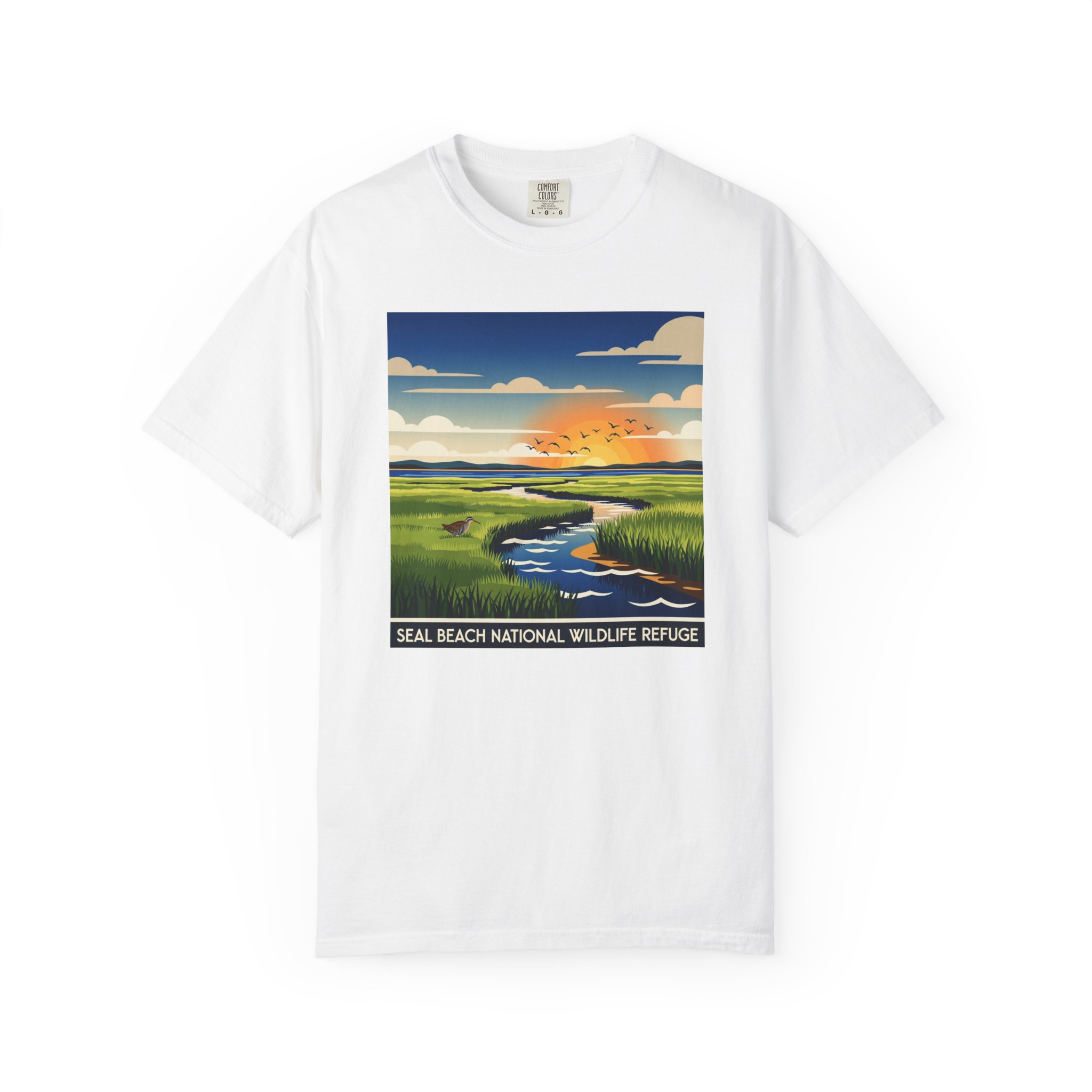 Seal Beach National Wildlife Refuge WPA Style Unisex T-shirt
