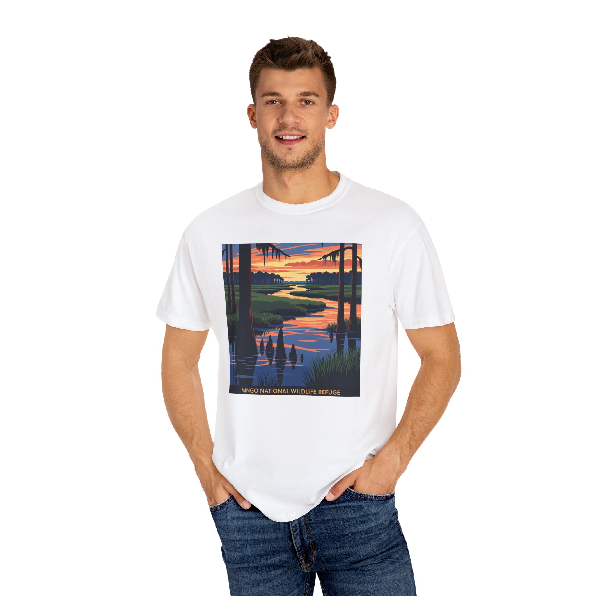 Mingo National Wildlife Refuge WPA Style Unisex T-shirt - Image 4
