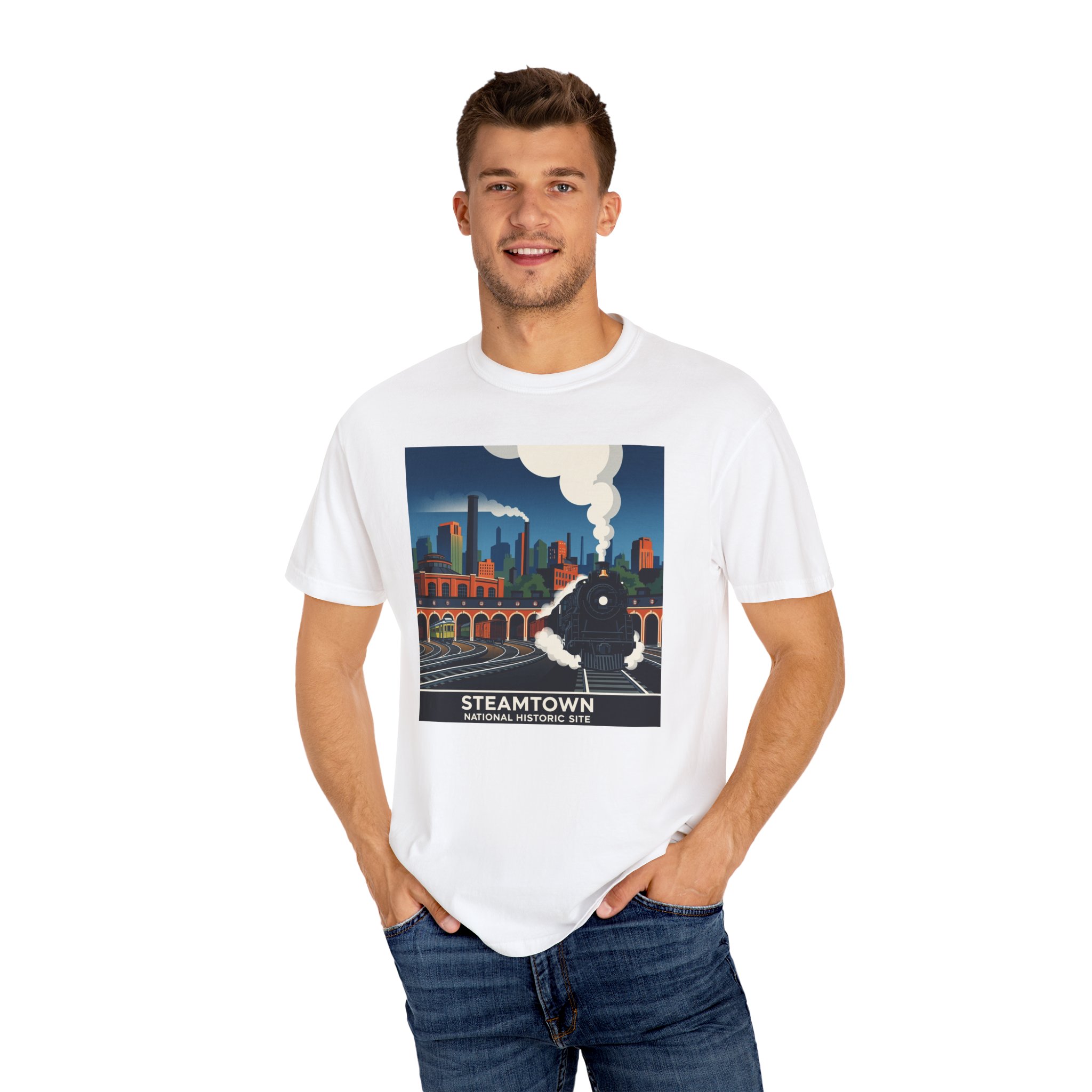 Steamtown National Historic Site WPA Style Unisex T-shirt - Image 4