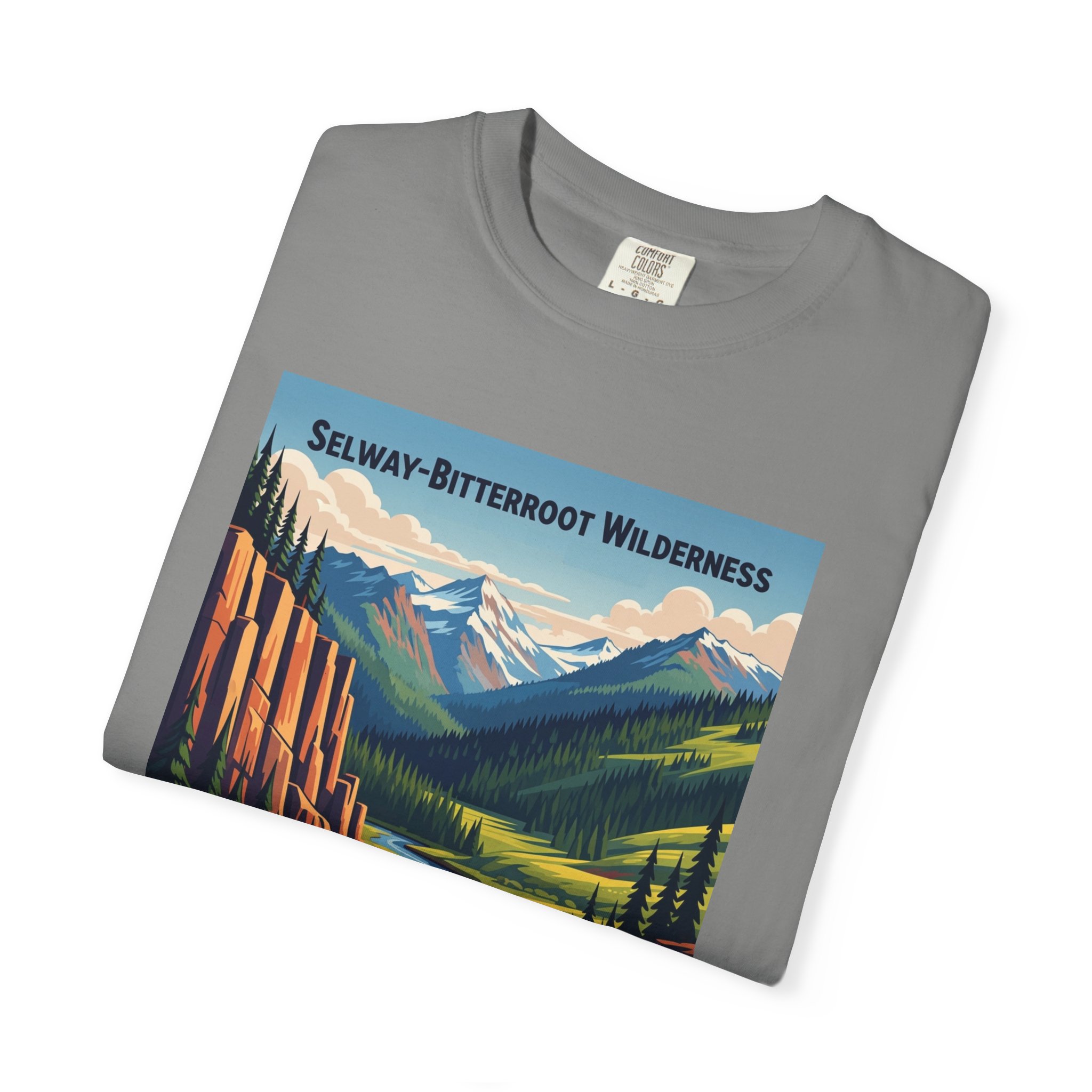 Selway–Bitterroot Wilderness WPA Style Unisex T-shirt - Image 9