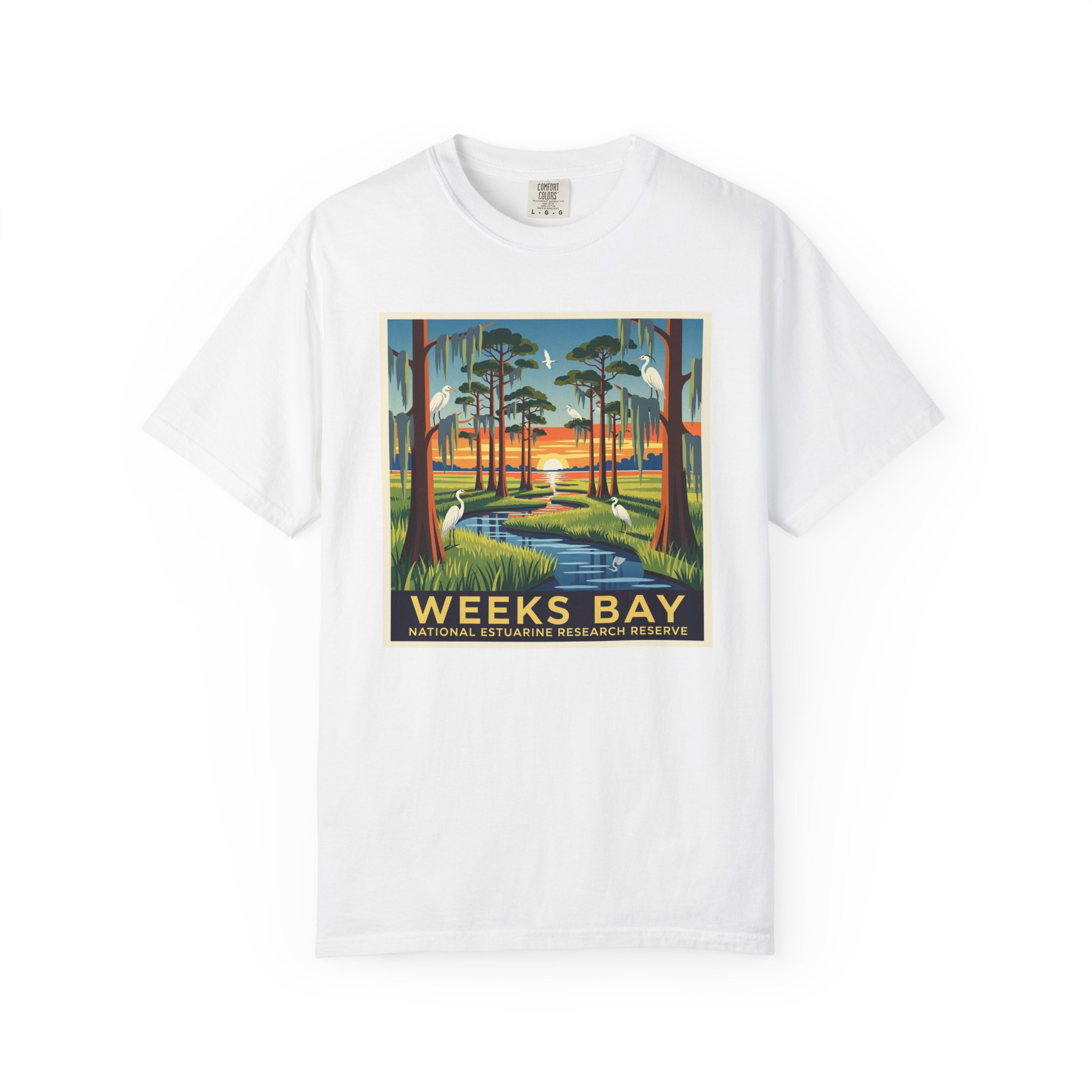 Weeks Bay National Estuarine Research Reserve WPA Style Unisex T-shirt