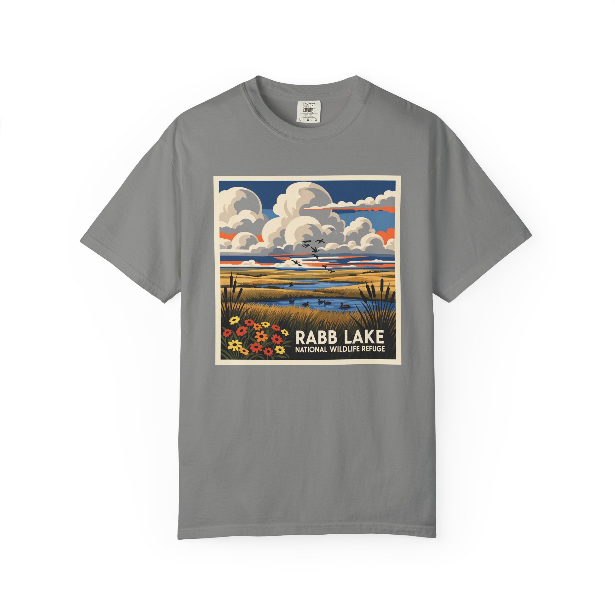 Rabb Lake National Wildlife Refuge WPA Style Unisex T-shirt - Image 7