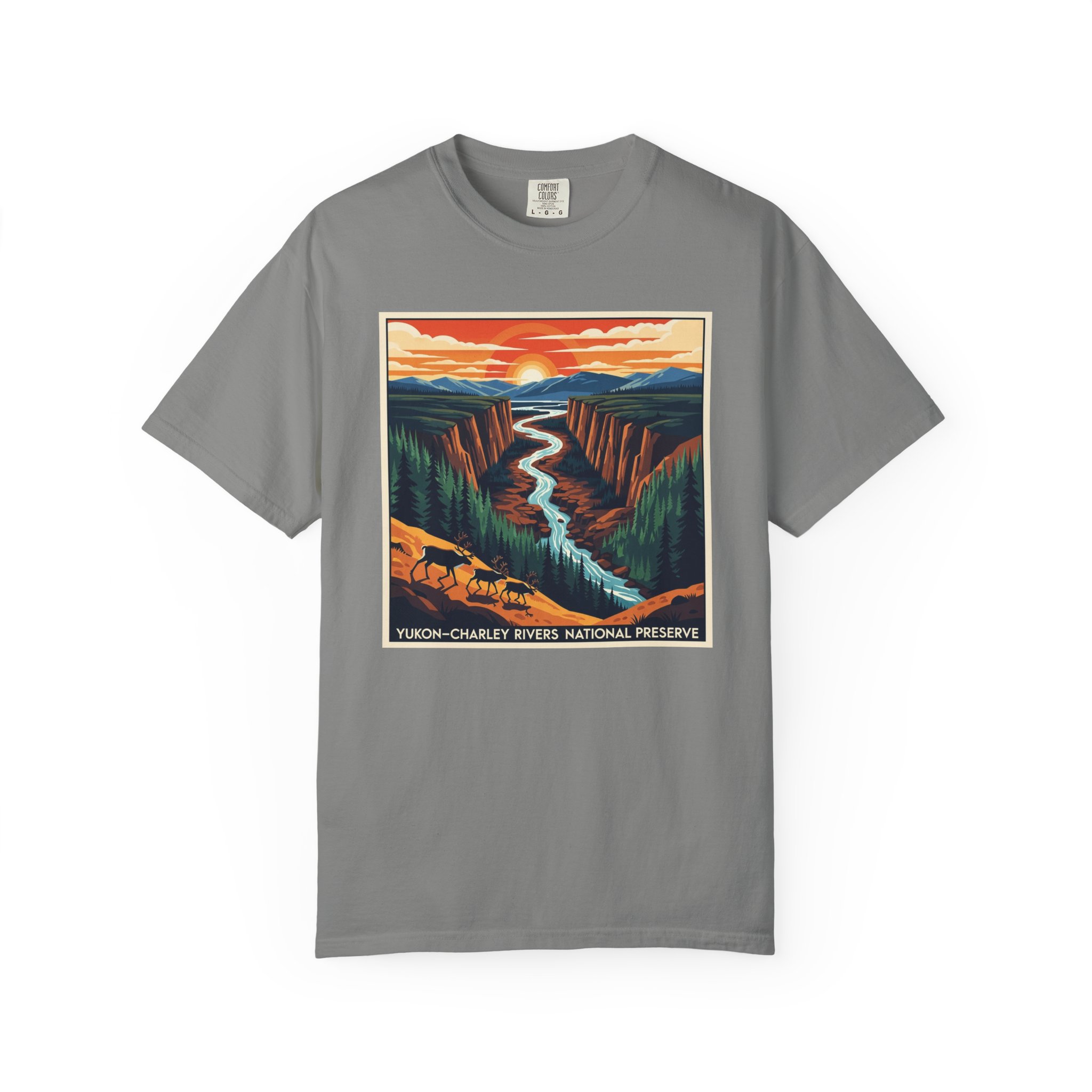 Yukon–Charley Rivers National Preserve WPA Style Unisex T-shirt - Image 7