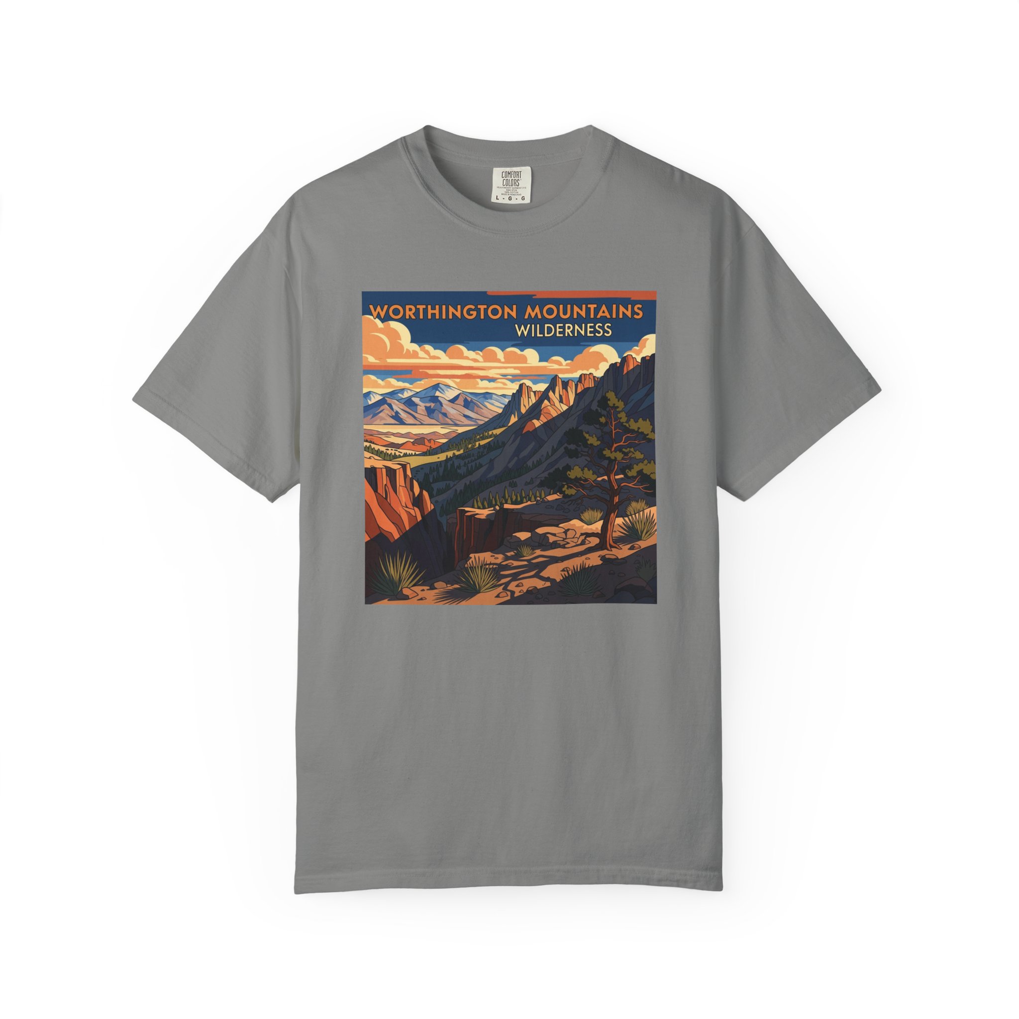 Worthington Mountains Wilderness WPA Style Unisex T-shirt - Image 7