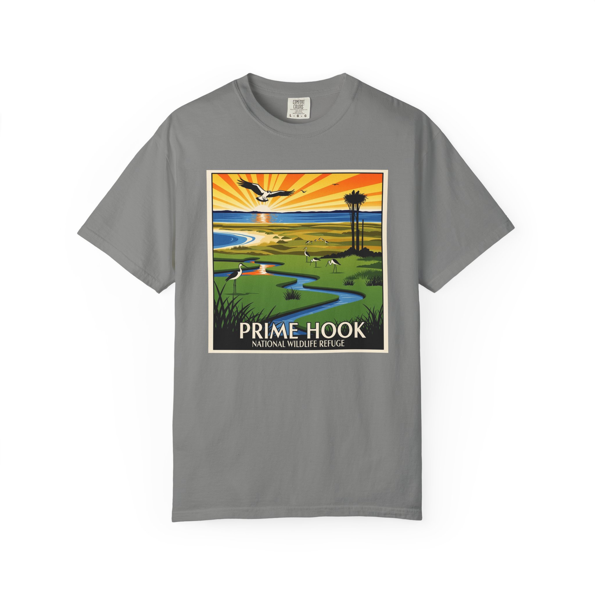 Prime Hook National Wildlife Refuge WPA Style Unisex T-shirt - Image 7