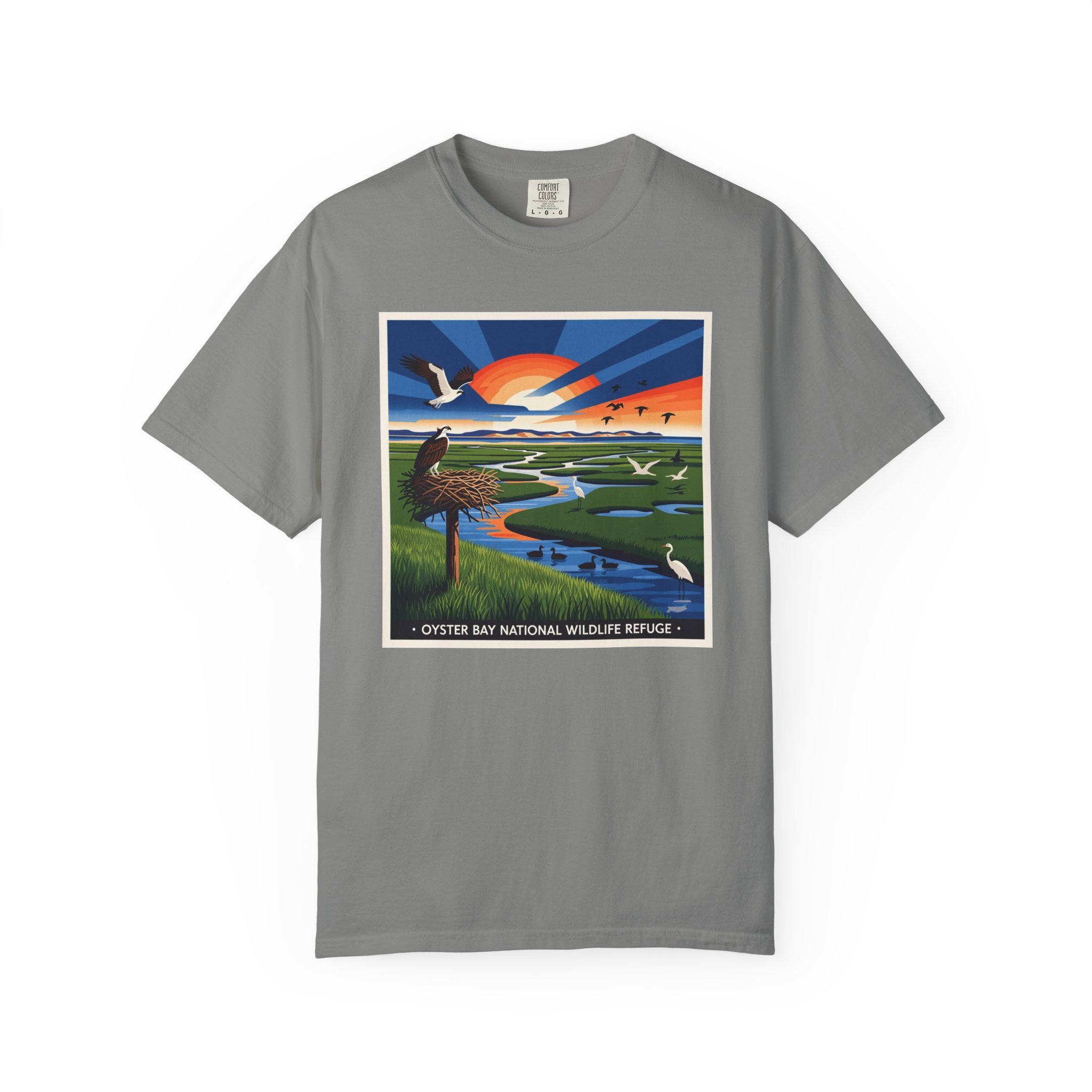 Oyster Bay National Wildlife Refuge WPA Style Unisex T-shirt - Image 7