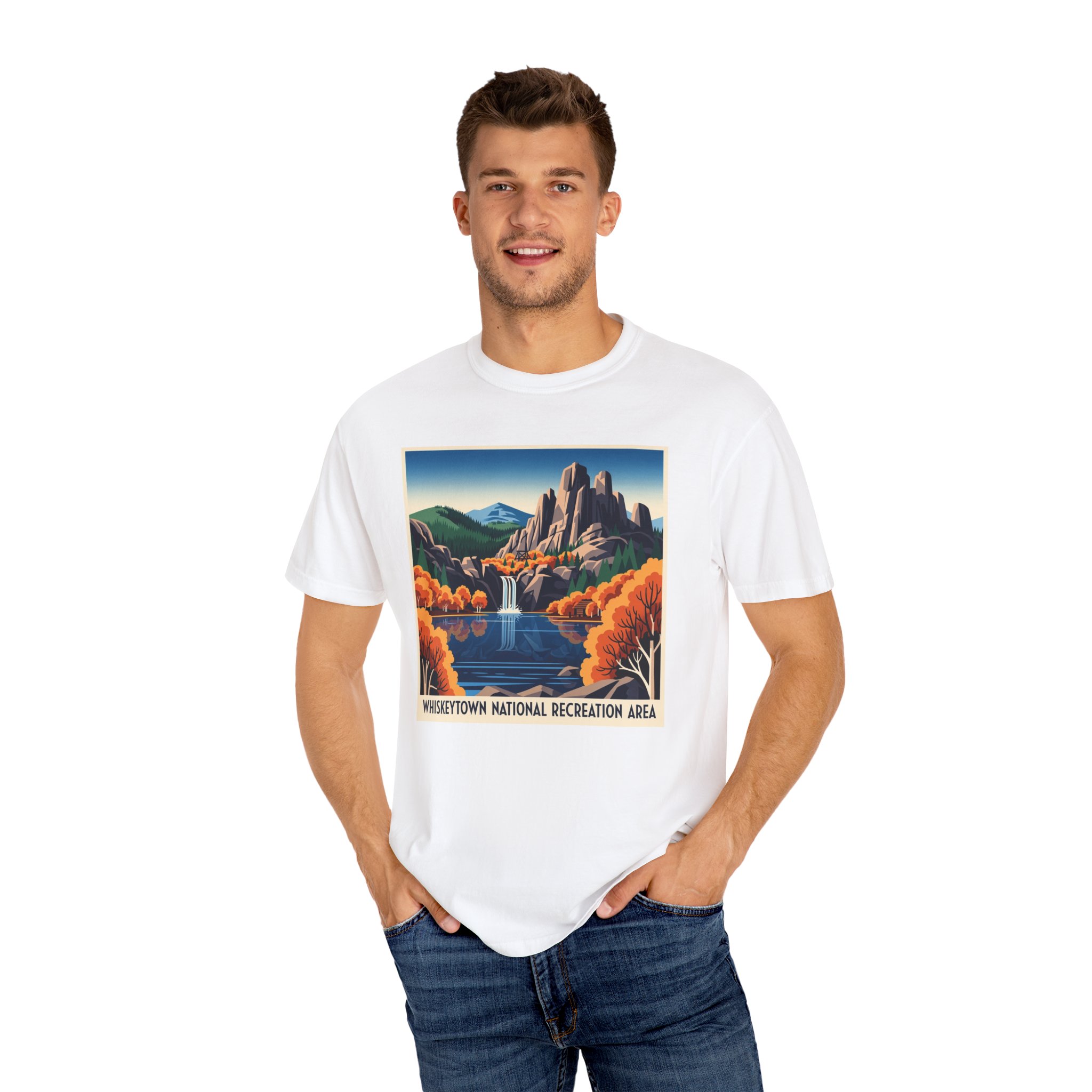 Whiskeytown National Recreation Area WPA Style Unisex T-shirt - Image 4