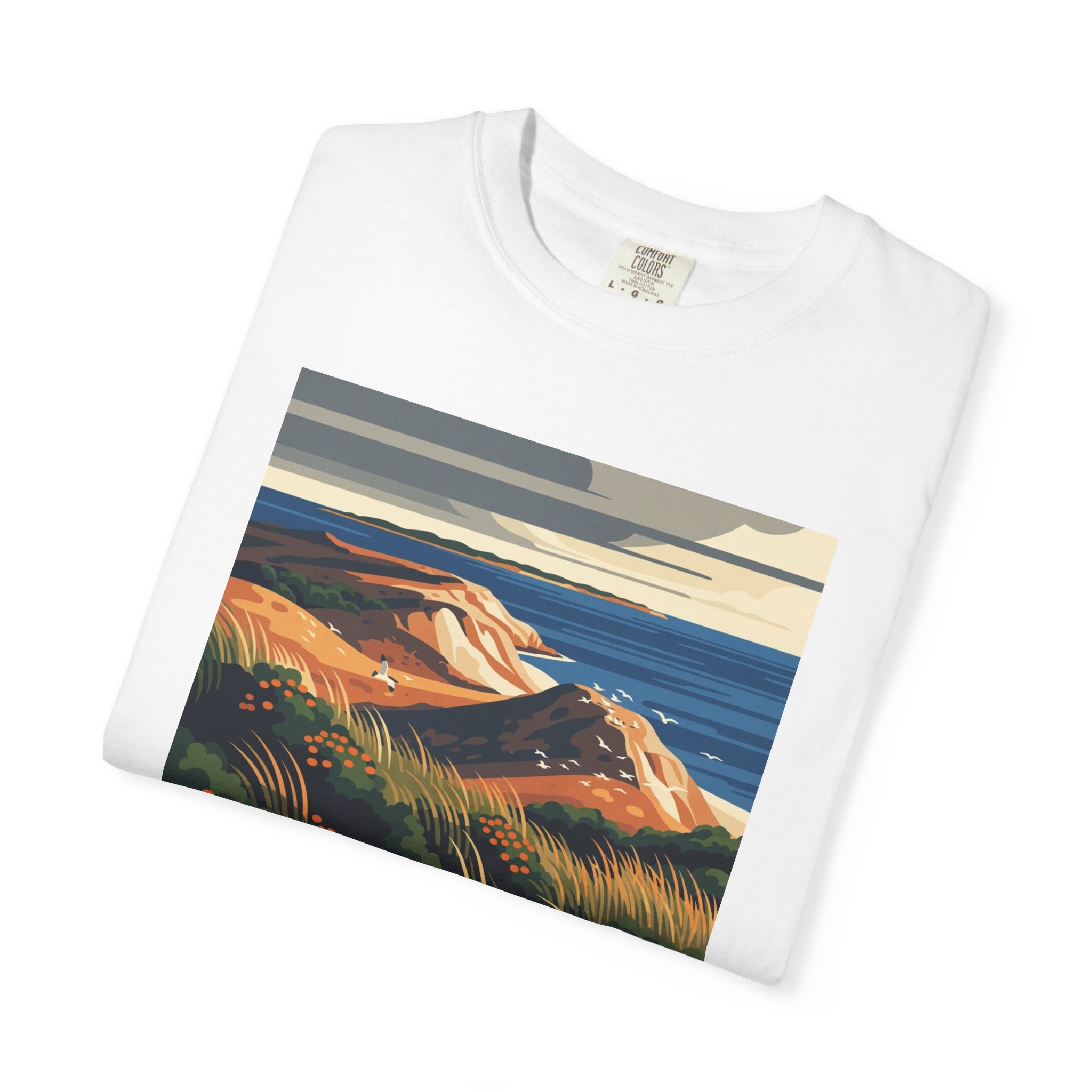 Nomans Land Island National Wildlife Refuge WPA Style Unisex T-shirt - Image 3