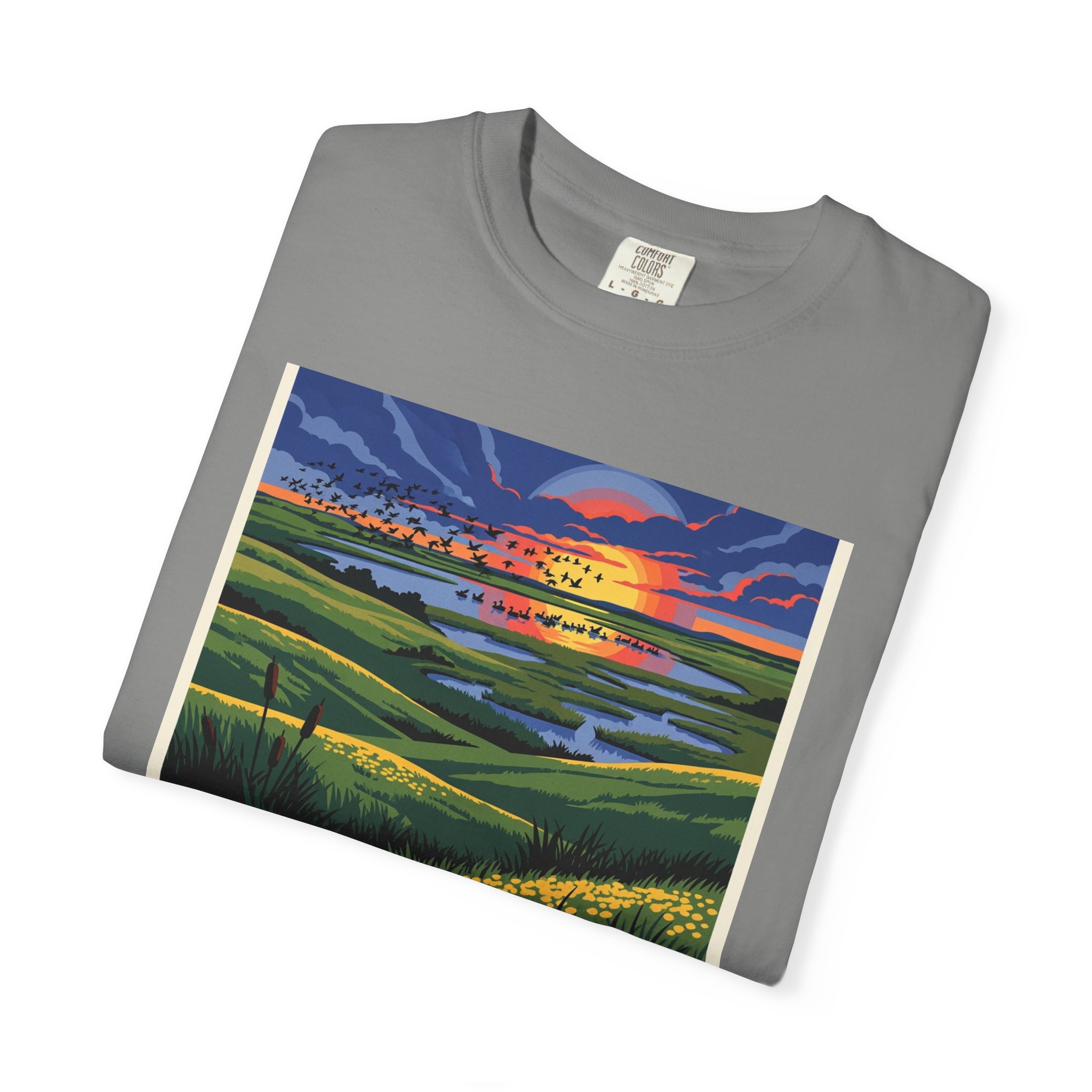 Willow Lake National Wildlife Refuge WPA Style Unisex T-shirt - Image 9