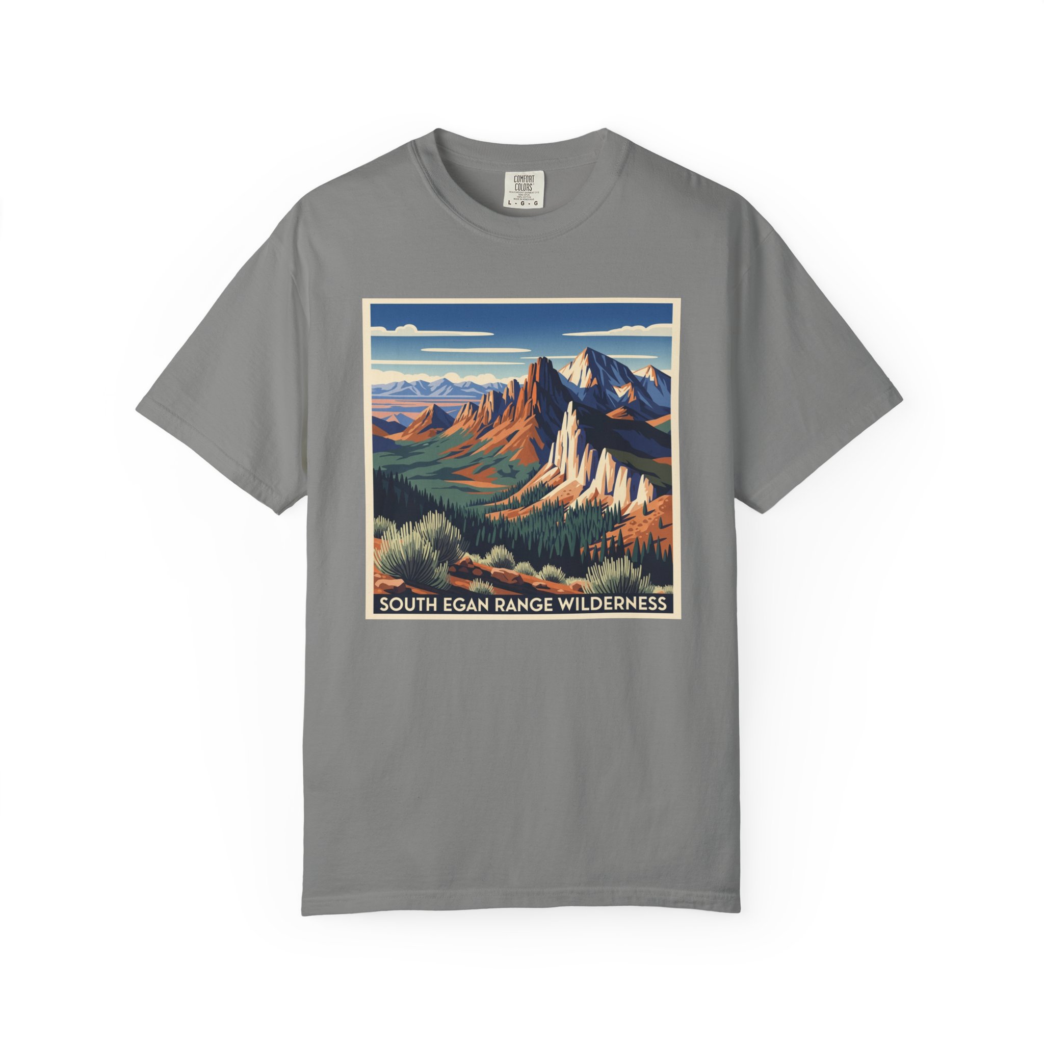 South Egan Range Wilderness WPA Style Unisex T-shirt - Image 7