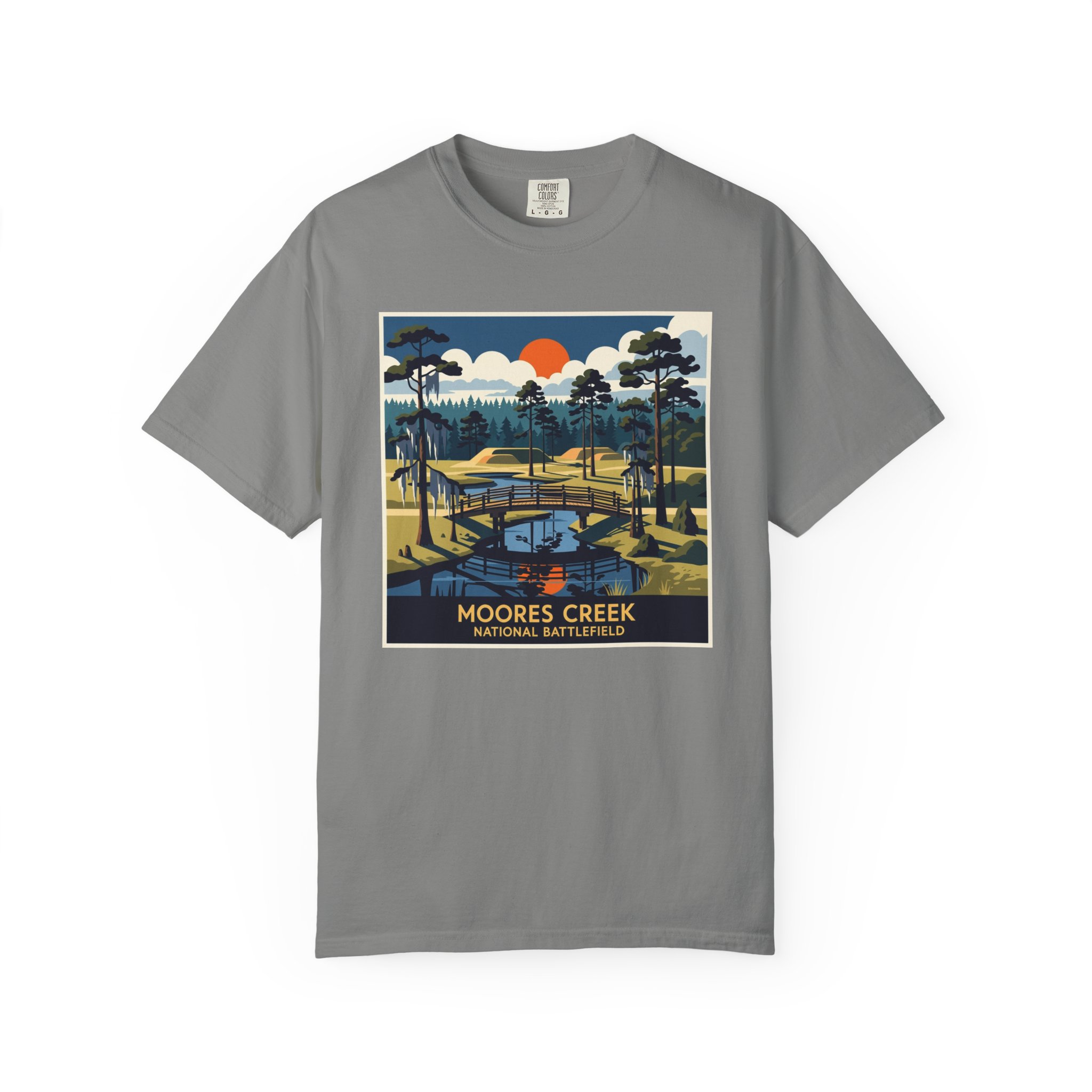 Moores Creek National Battlefield WPA Style Unisex T-shirt - Image 7