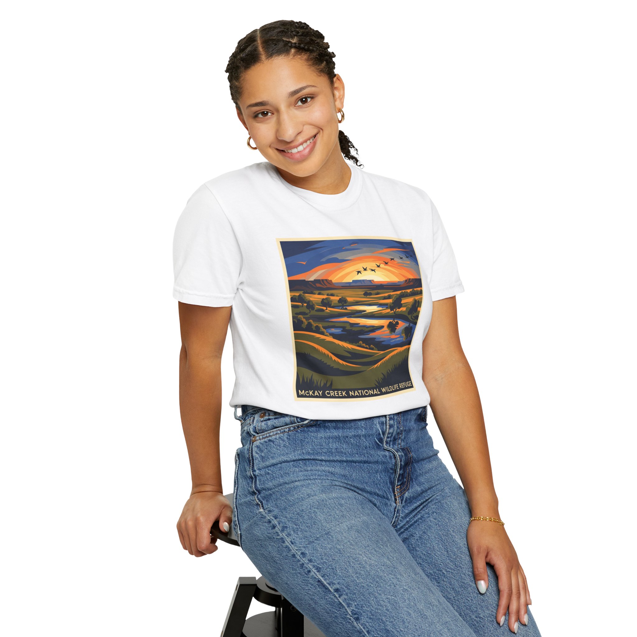 McKay Creek National Wildlife Refuge WPA Style Unisex T-shirt - Image 5