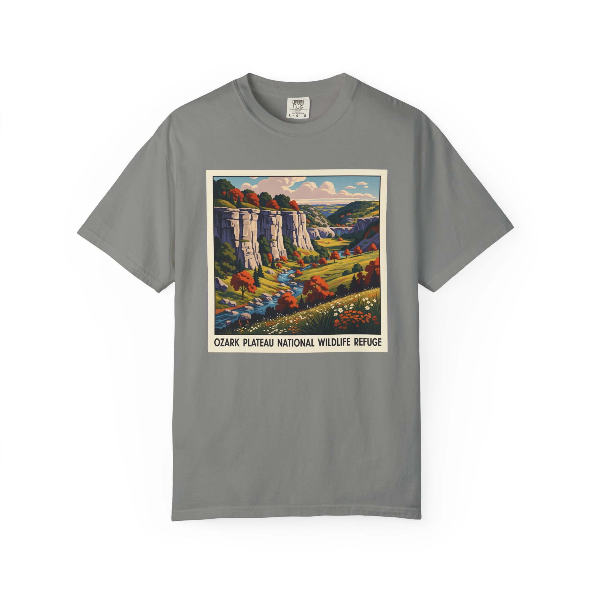 Ozark Plateau National Wildlife Refuge WPA Style Unisex T-shirt - Image 7