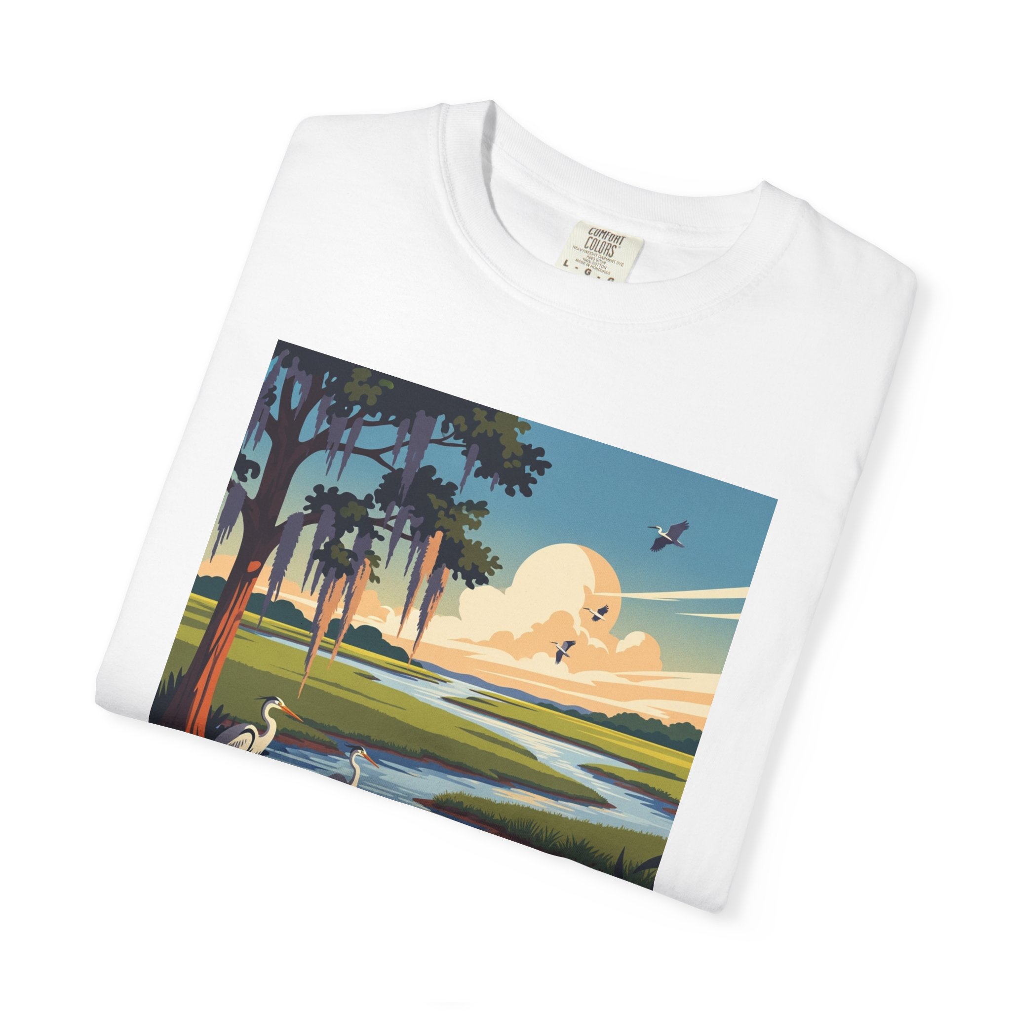 Pinckney Island National Wildlife Refuge WPA Style Unisex T-shirt - Image 3