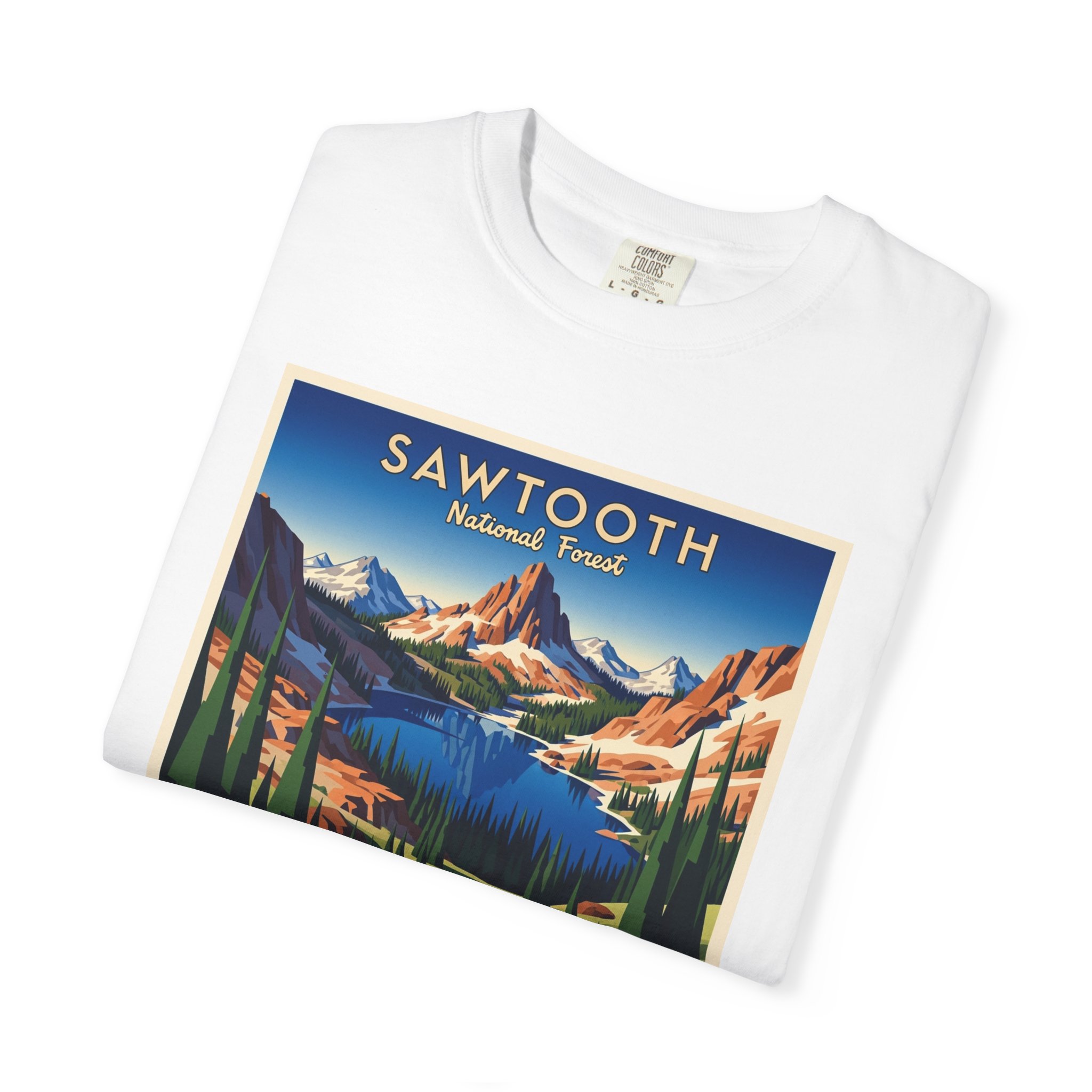 Sawtooth National Forest WPA Style Unisex T-shirt - Image 3
