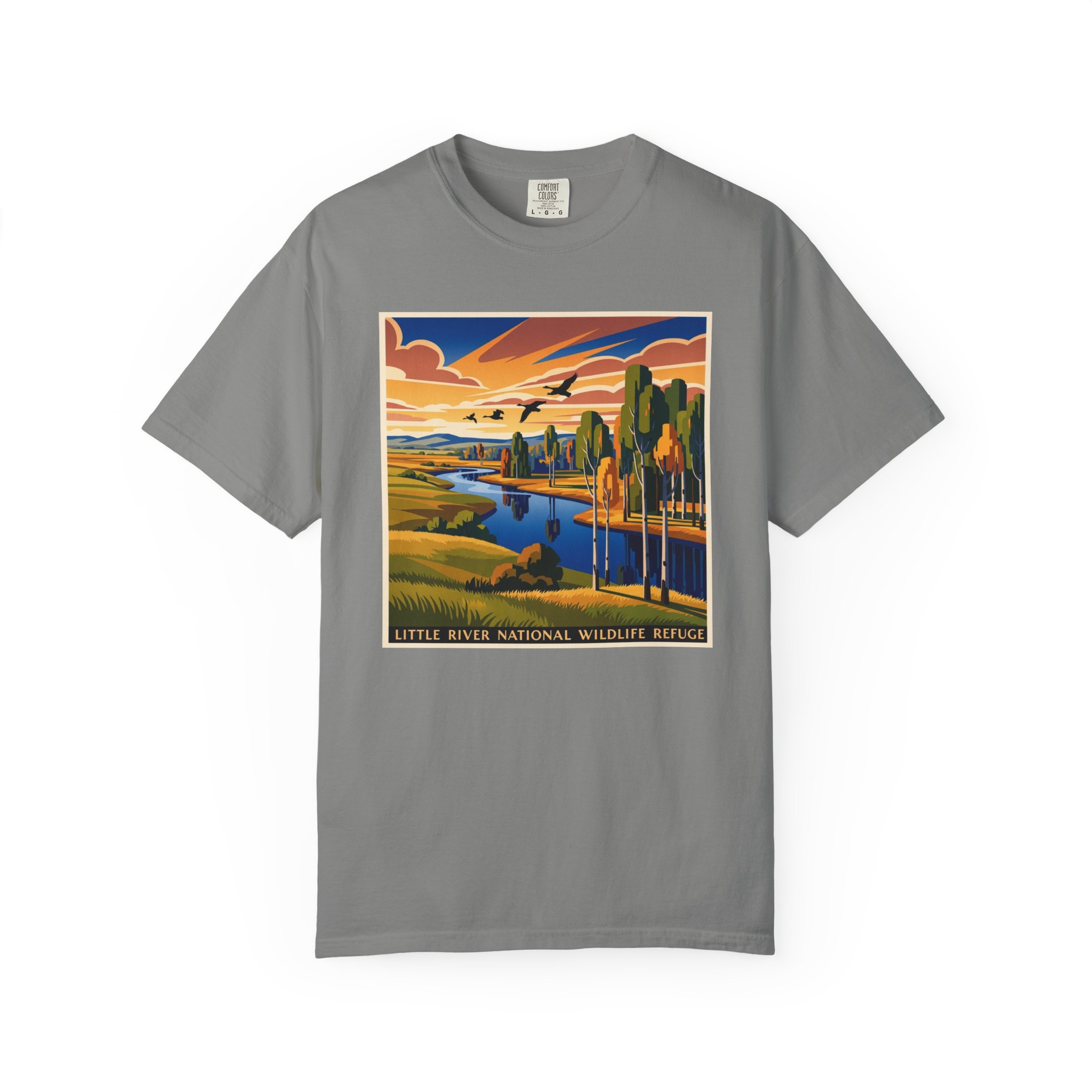 Little River National Wildlife Refuge WPA Style Unisex T-shirt - Image 7