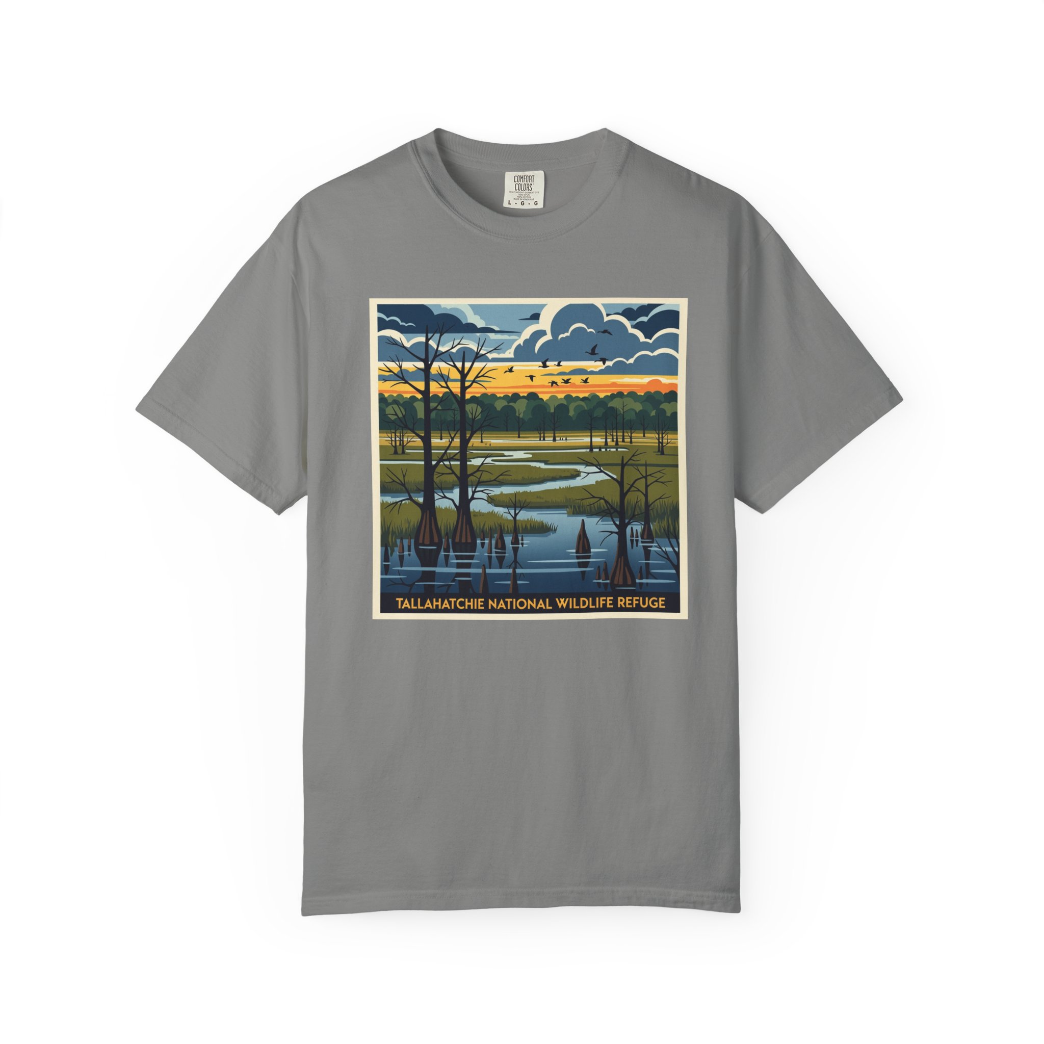 Tallahatchie National Wildlife Refuge WPA Style Unisex T-shirt - Image 7