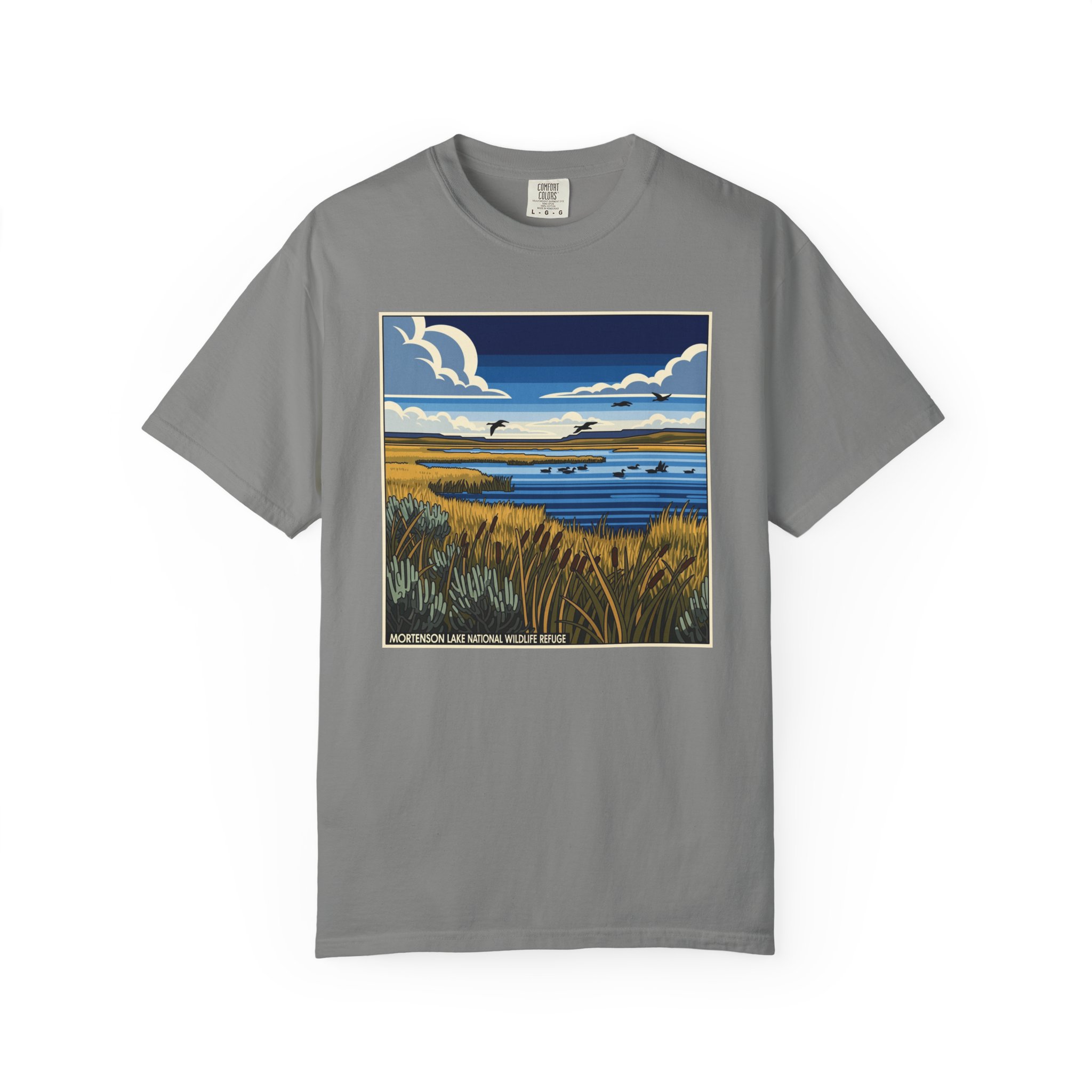 Mortenson Lake National Wildlife Refuge WPA Style Unisex T-shirt - Image 7