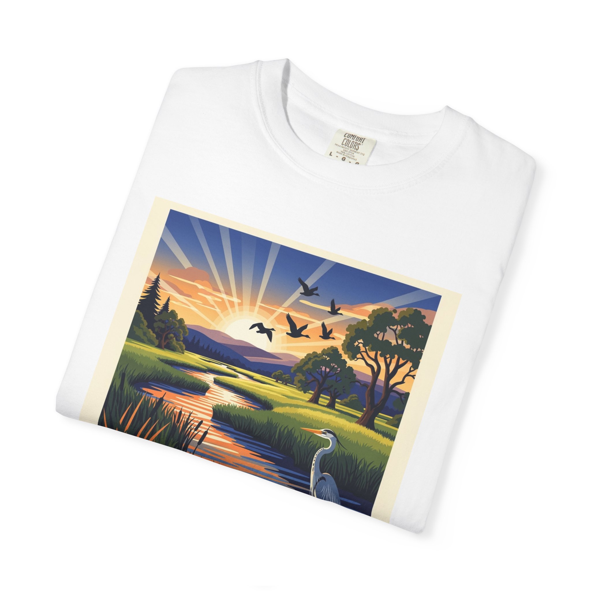 Tualatin River National Wildlife Refuge WPA Style Unisex T-shirt - Image 3