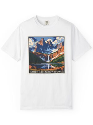 Mission Mountains Wilderness WPA Style Unisex T-shirt