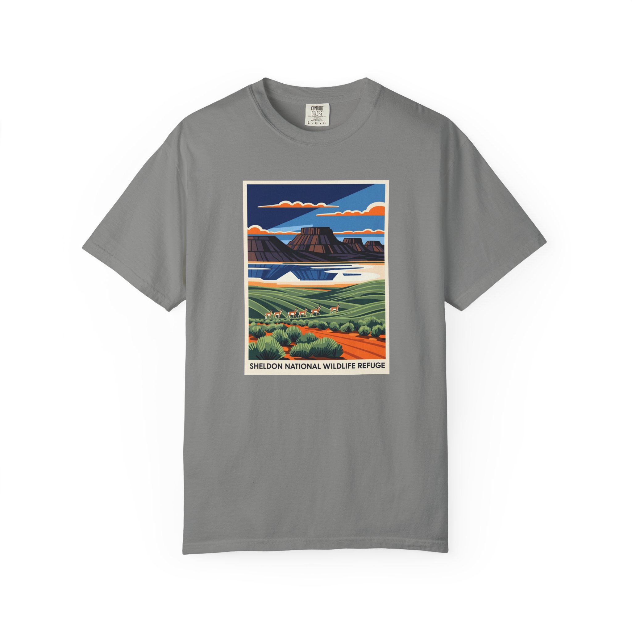 Sheldon National Wildlife Refuge WPA Style Unisex T-shirt - Image 7