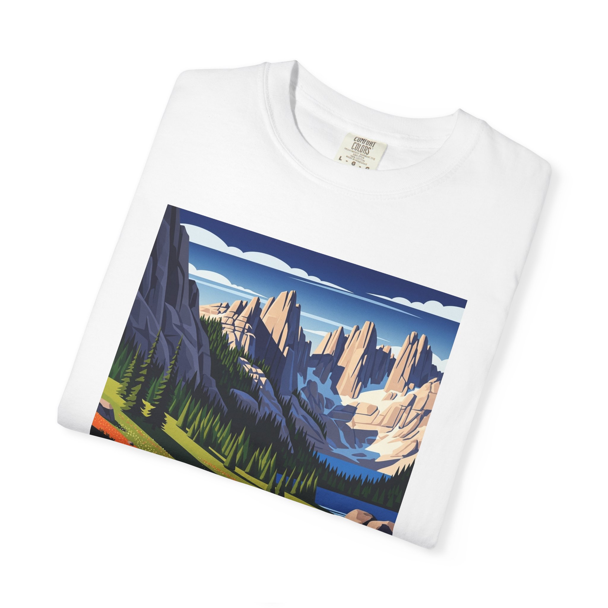 Mokelumne Wilderness WPA Style Unisex T-shirt - Image 3