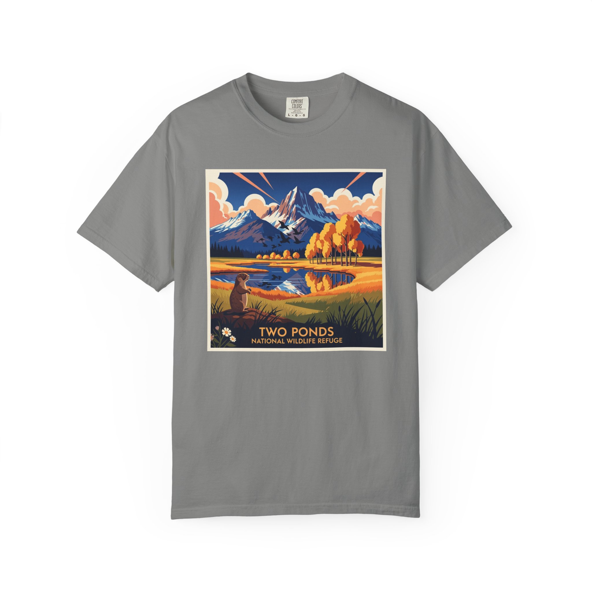 Two Ponds National Wildlife Refuge WPA Style Unisex T-shirt - Image 7