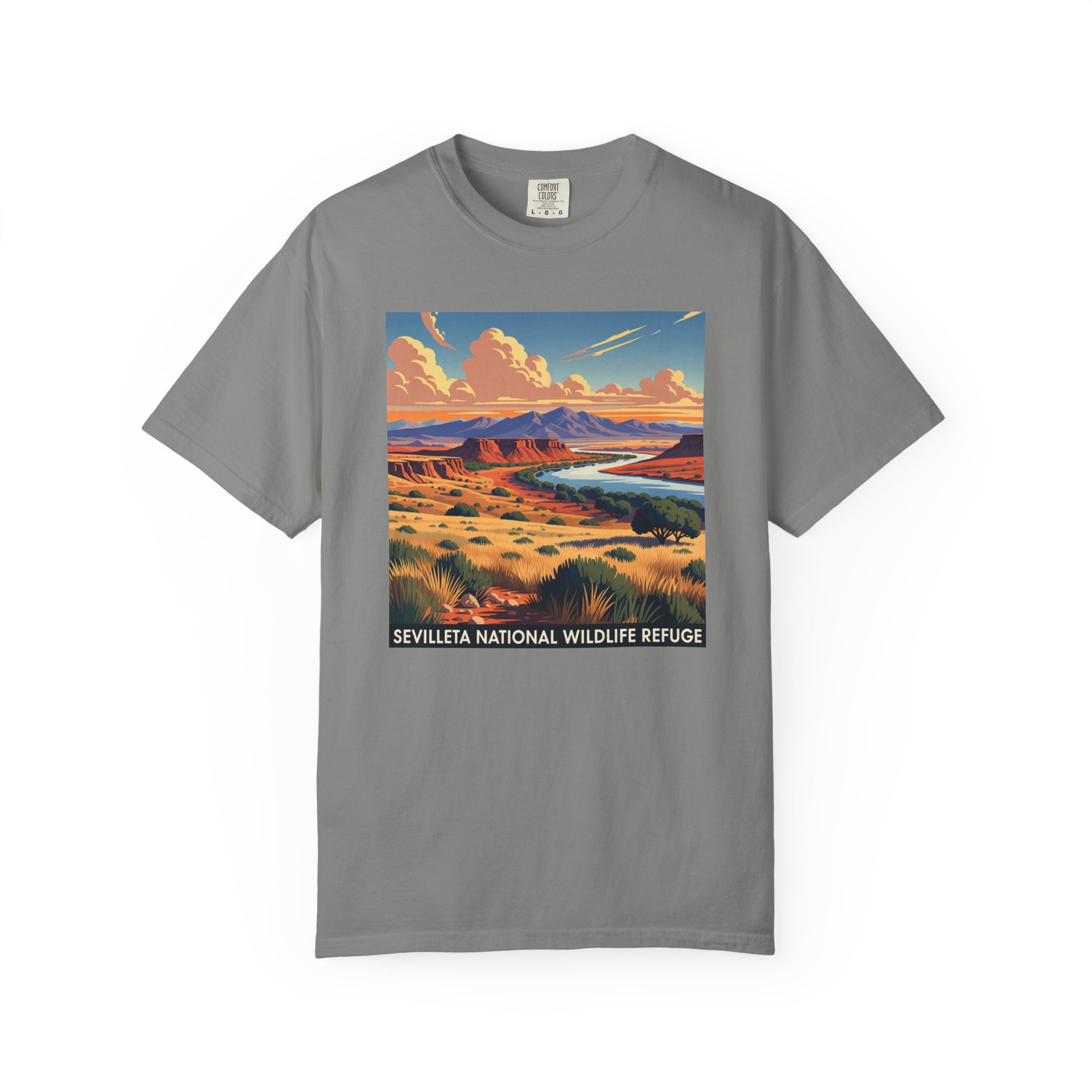 Sevilleta National Wildlife Refuge WPA Style Unisex T-shirt - Image 7