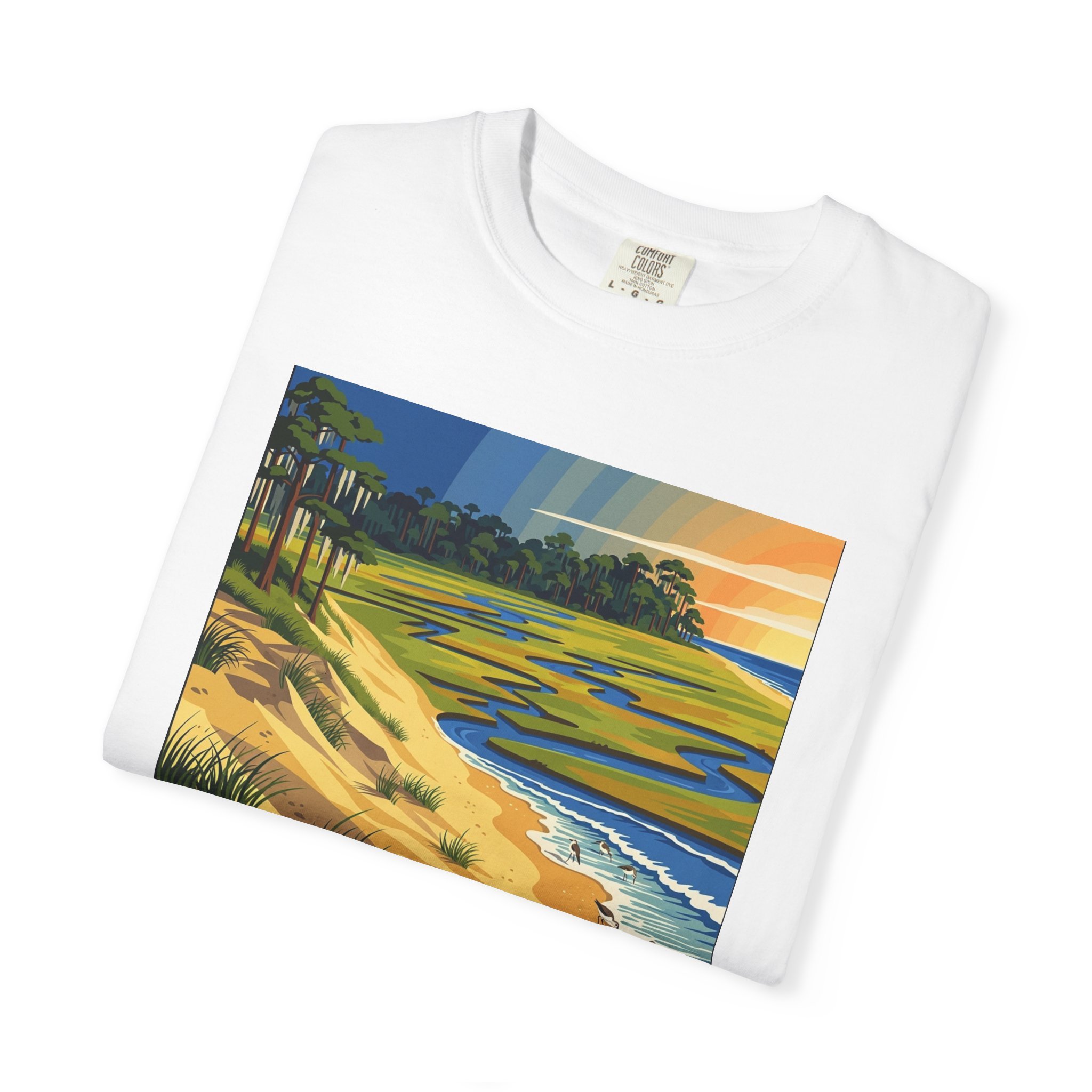 Wolf Island National Wildlife Refuge WPA Style Unisex T-shirt - Image 3