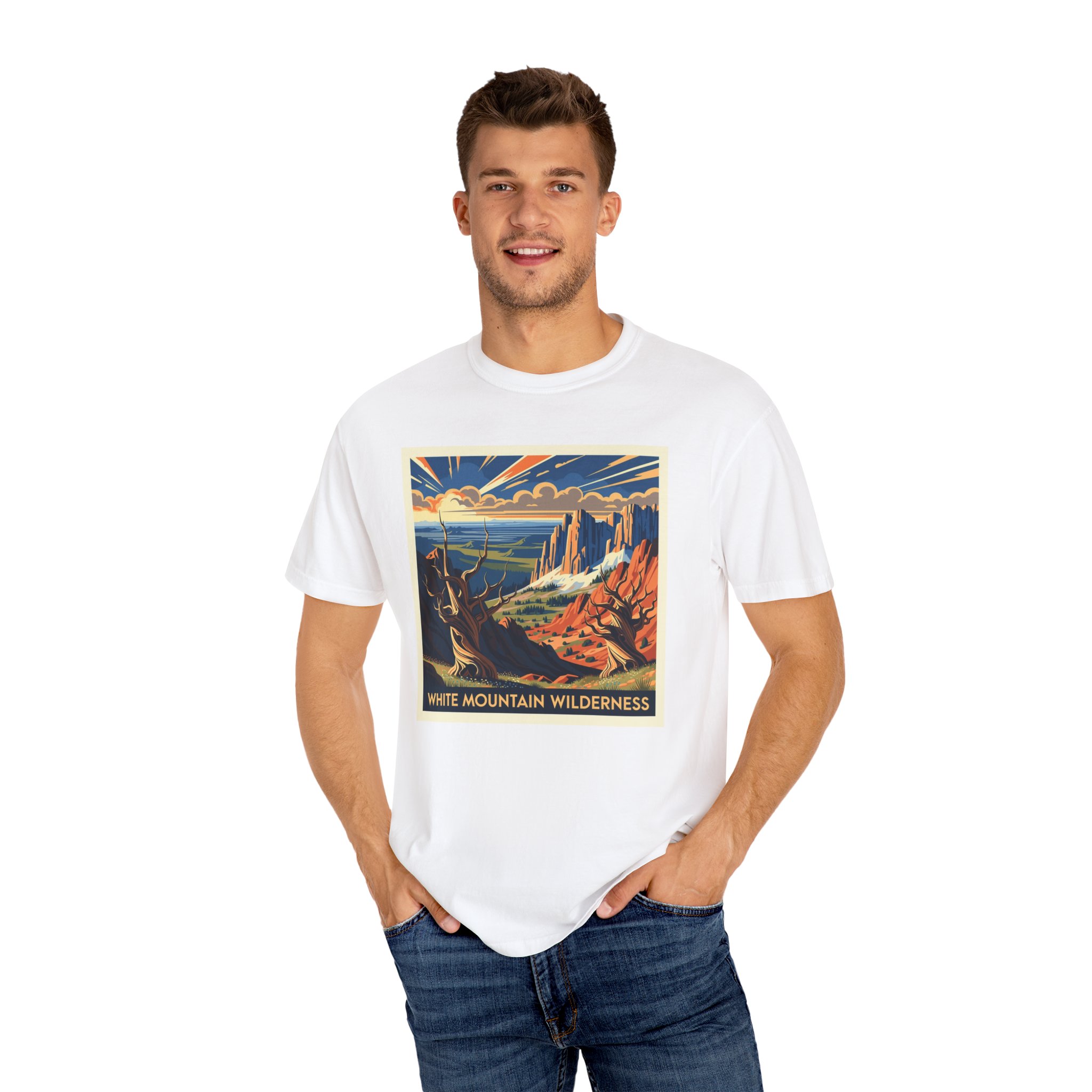 White Mountain Wilderness WPA Style Unisex T-shirt - Image 4