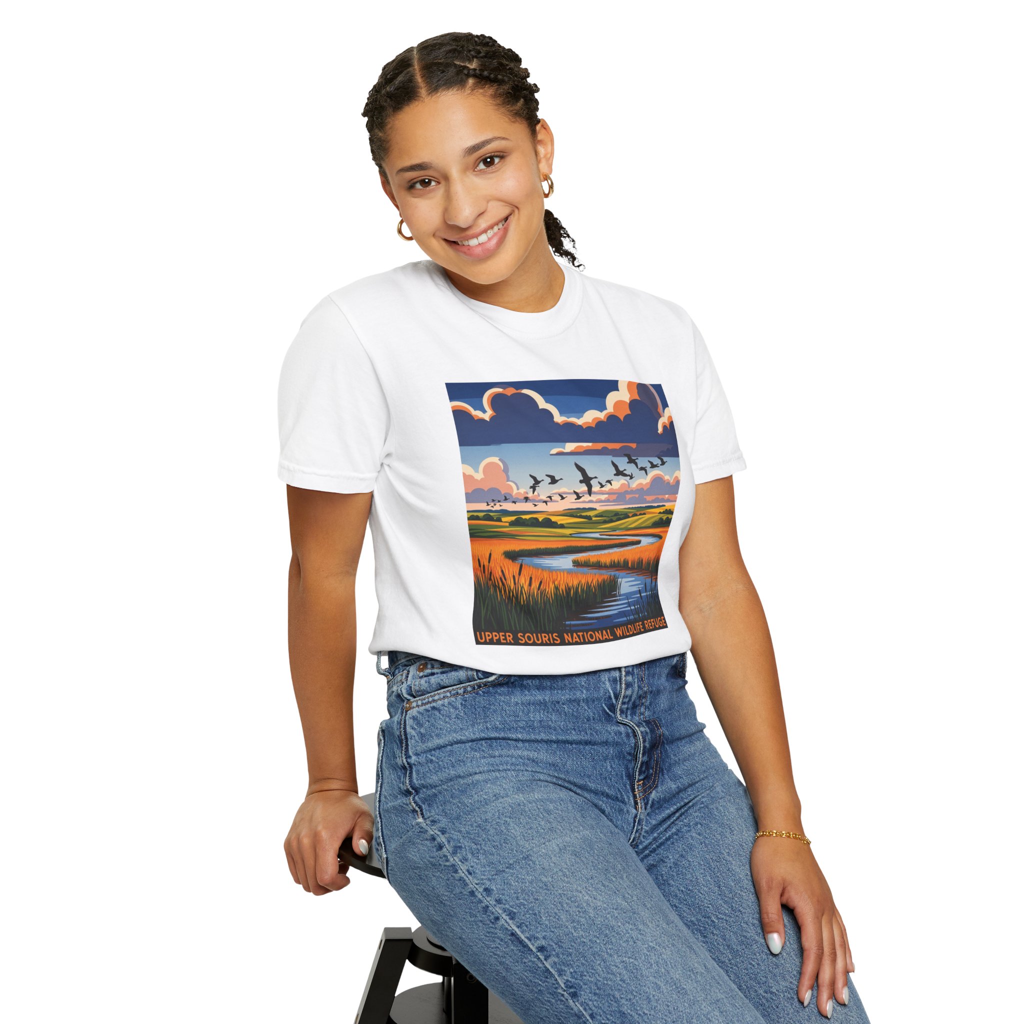 Upper Souris National Wildlife Refuge WPA Style Unisex T-shirt - Image 5