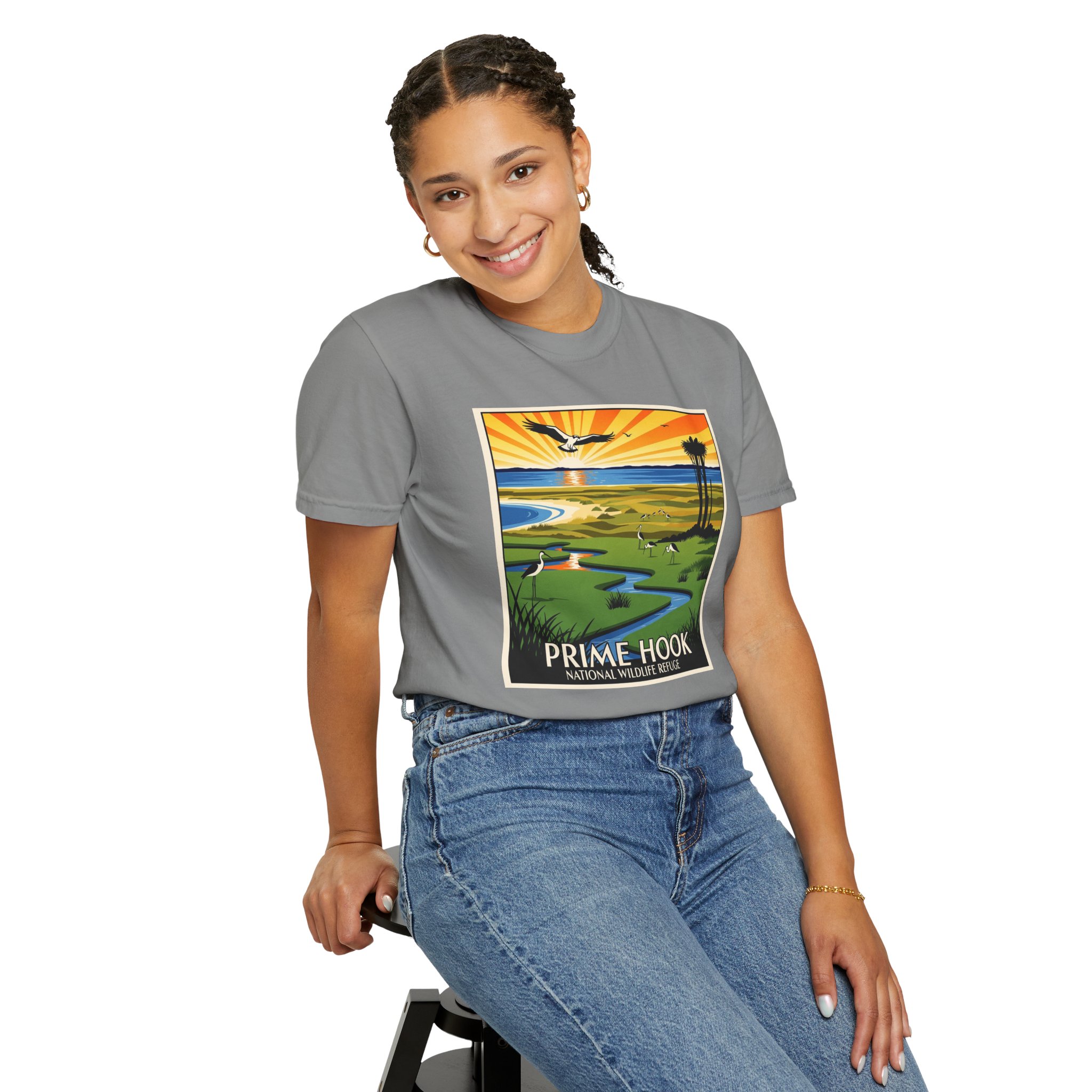 Prime Hook National Wildlife Refuge WPA Style Unisex T-shirt - Image 11