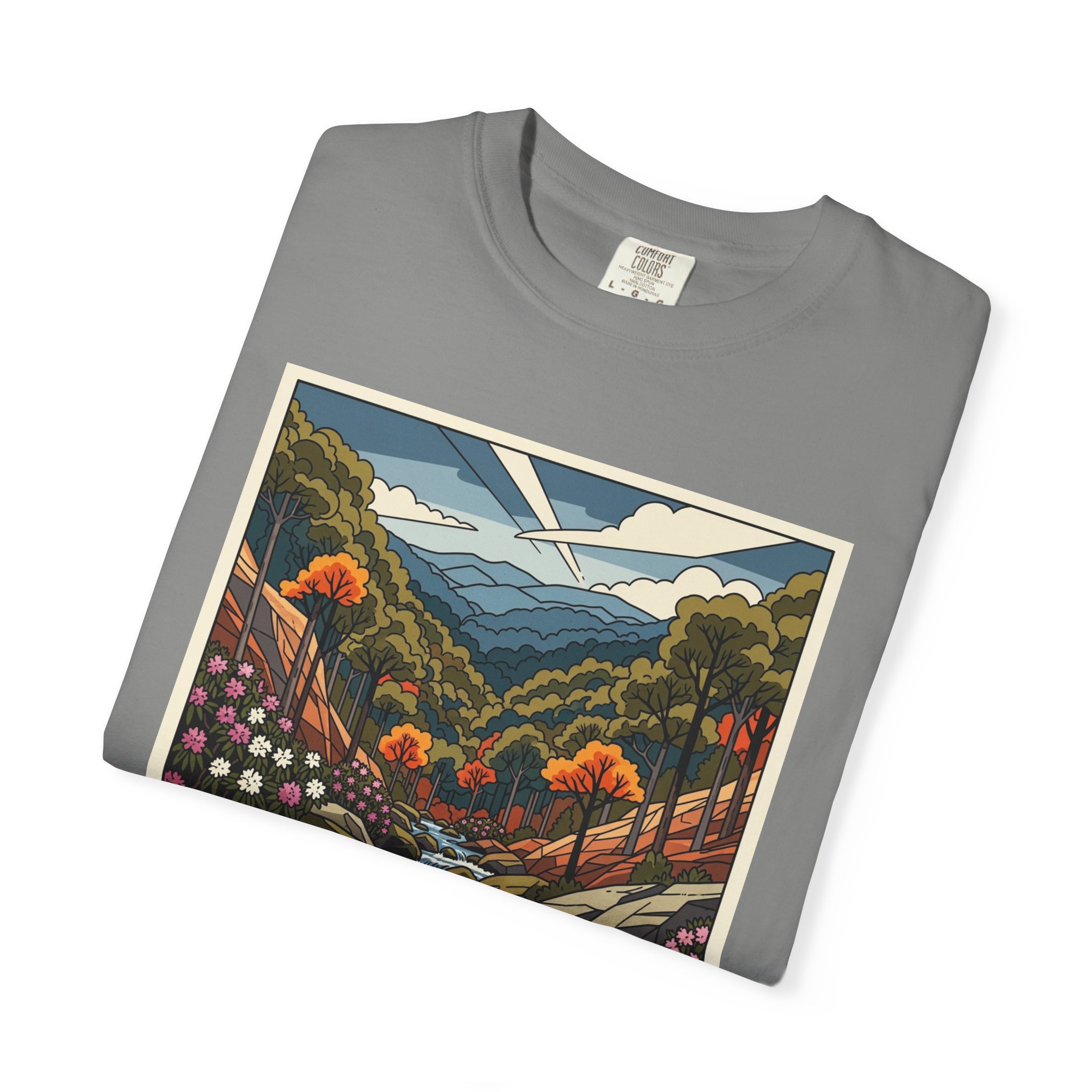 Shawvers Run Wilderness WPA Style Unisex T-shirt - Image 9