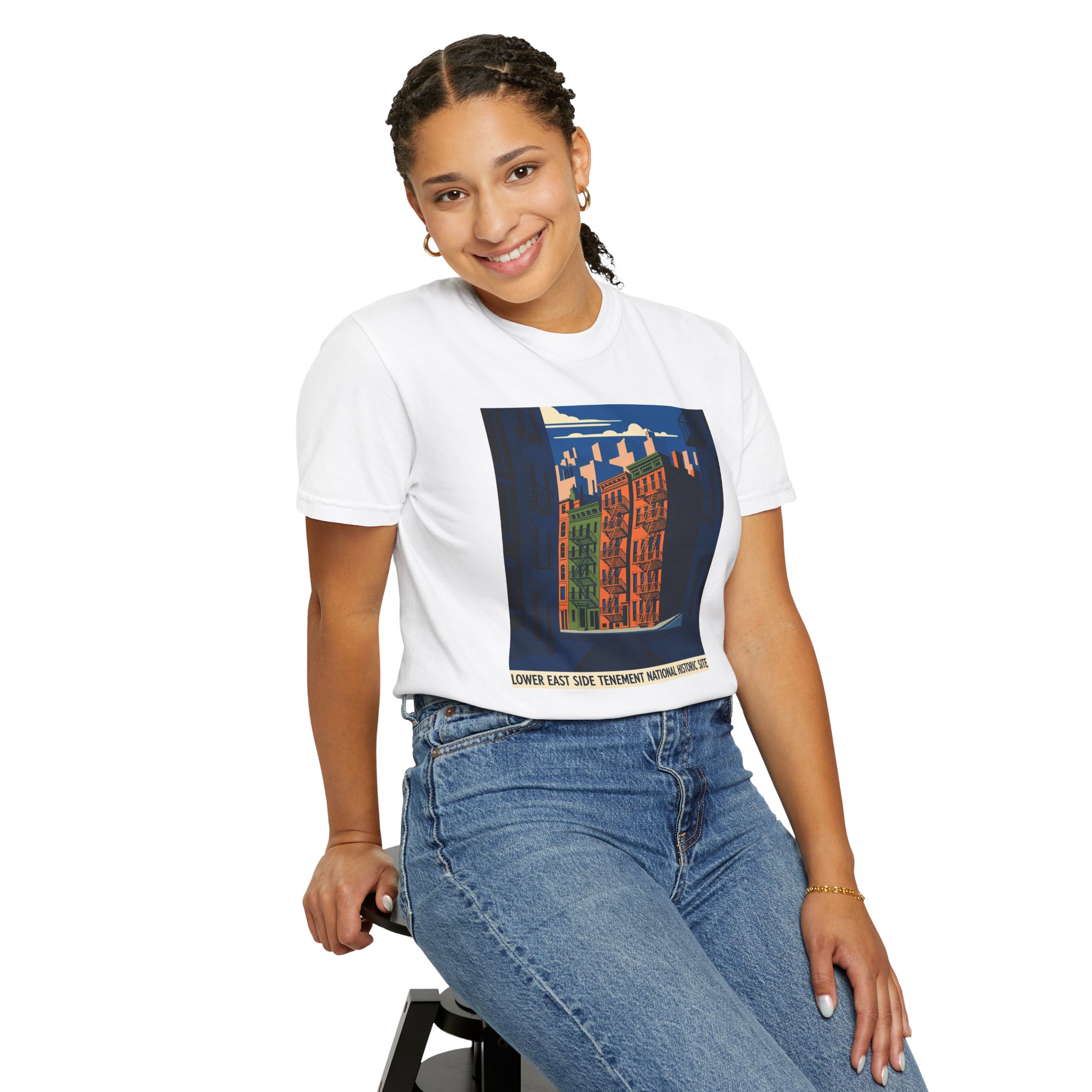 Lower East Side Tenement National Historic Site WPA Style Unisex T-shirt - Image 5