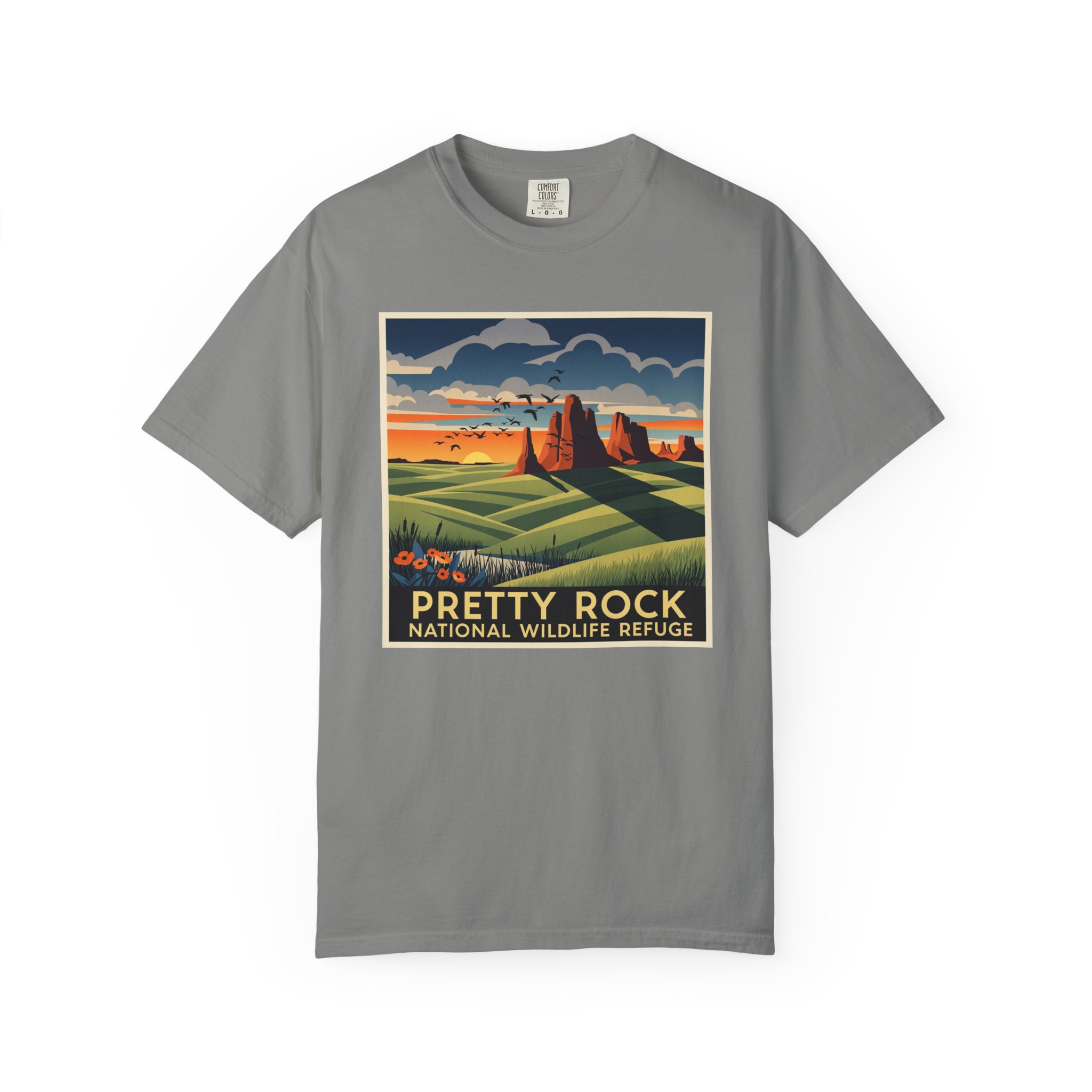 Pretty Rock National Wildlife Refuge WPA Style Unisex T-shirt - Image 7