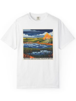 Medicine Lake National Wildlife Refuge WPA Style Unisex T-shirt
