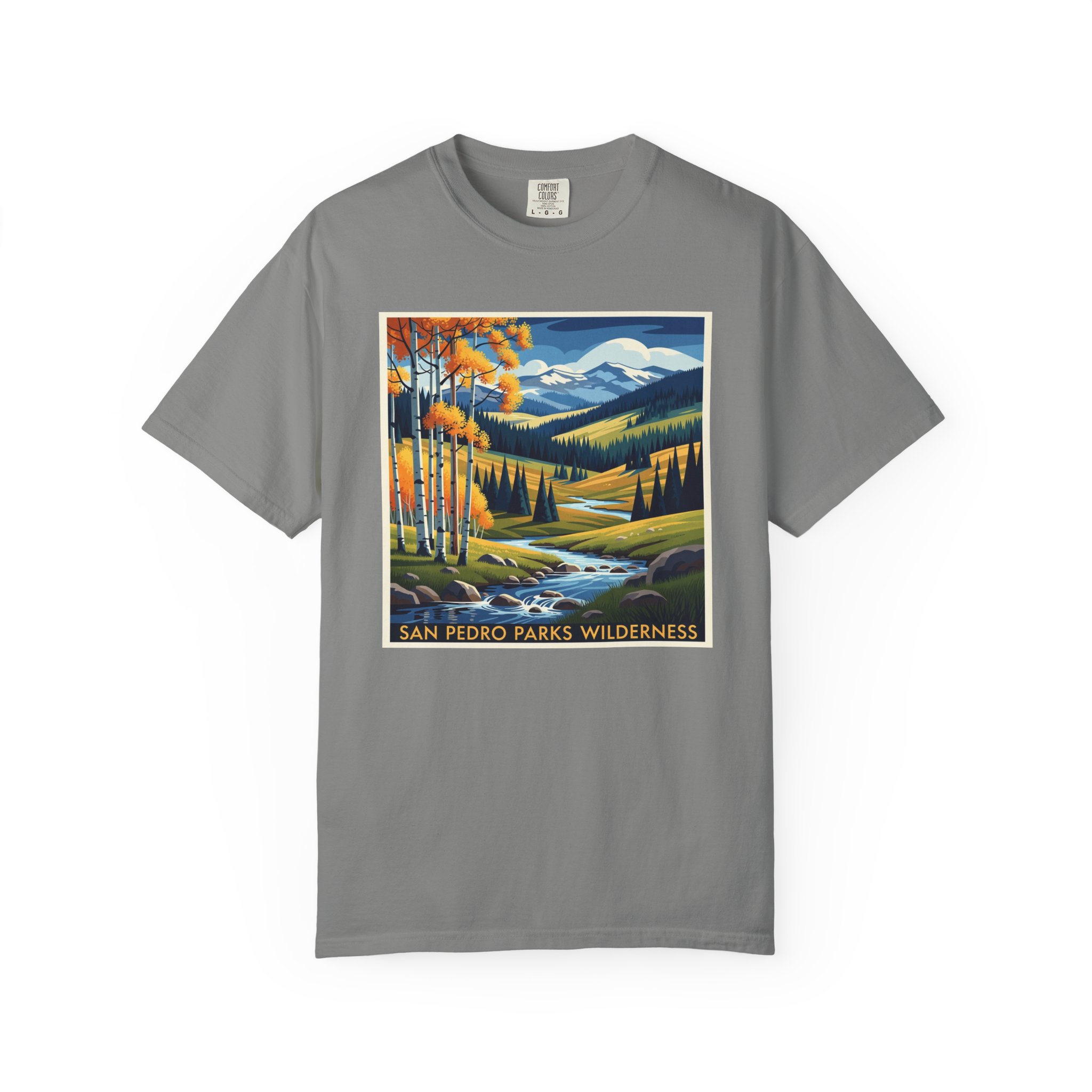 San Pedro Parks Wilderness WPA Style Unisex T-shirt - Image 7