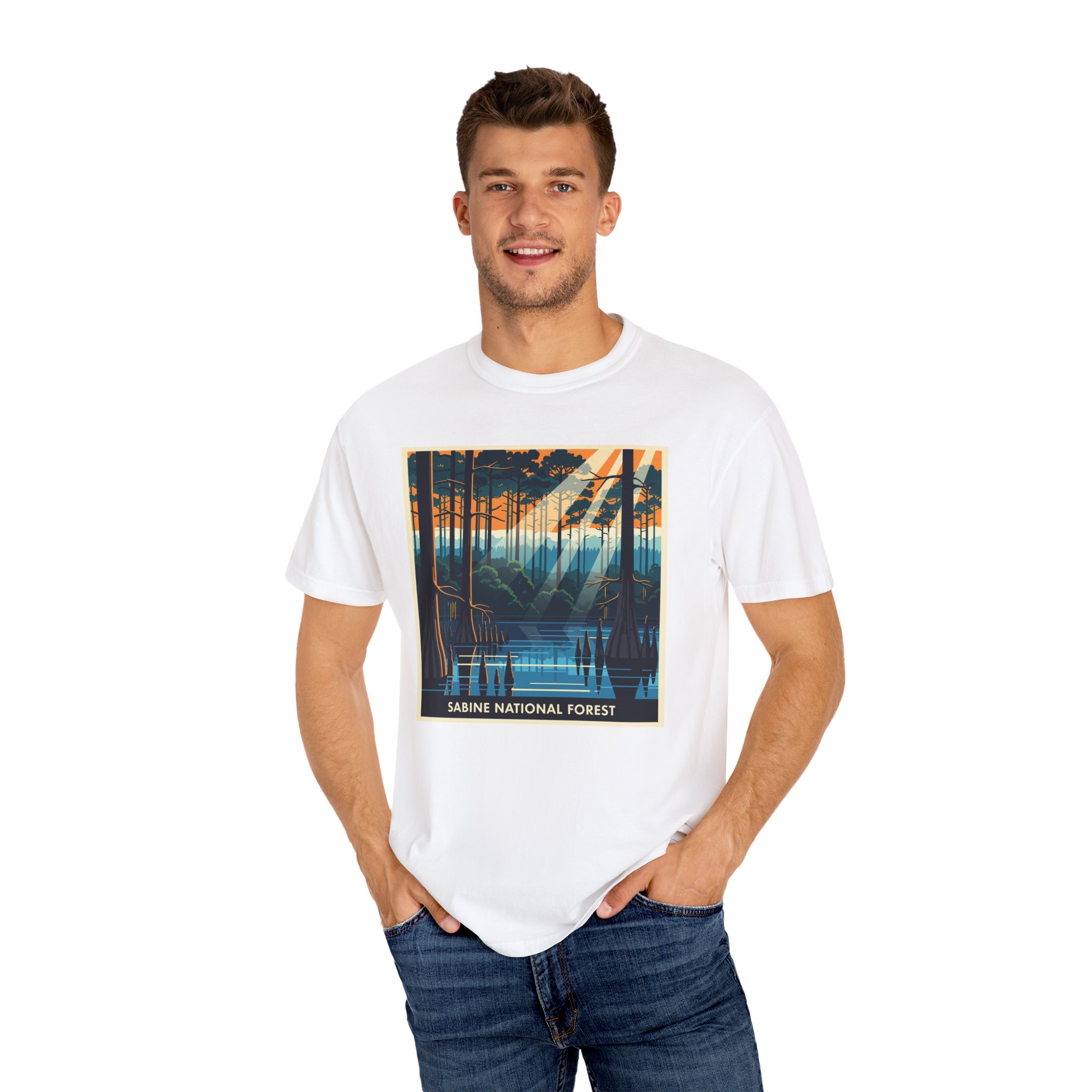 Sabine National Forest WPA Style Unisex T-shirt - Image 4