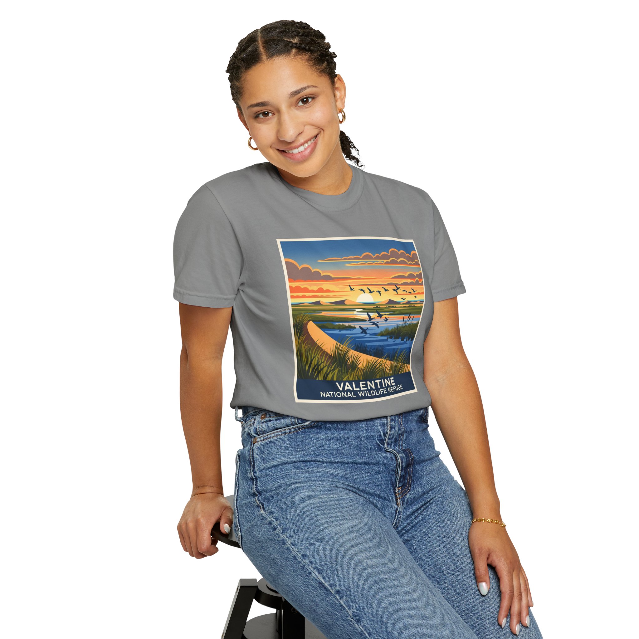 Valentine National Wildlife Refuge WPA Style Unisex T-shirt - Image 11