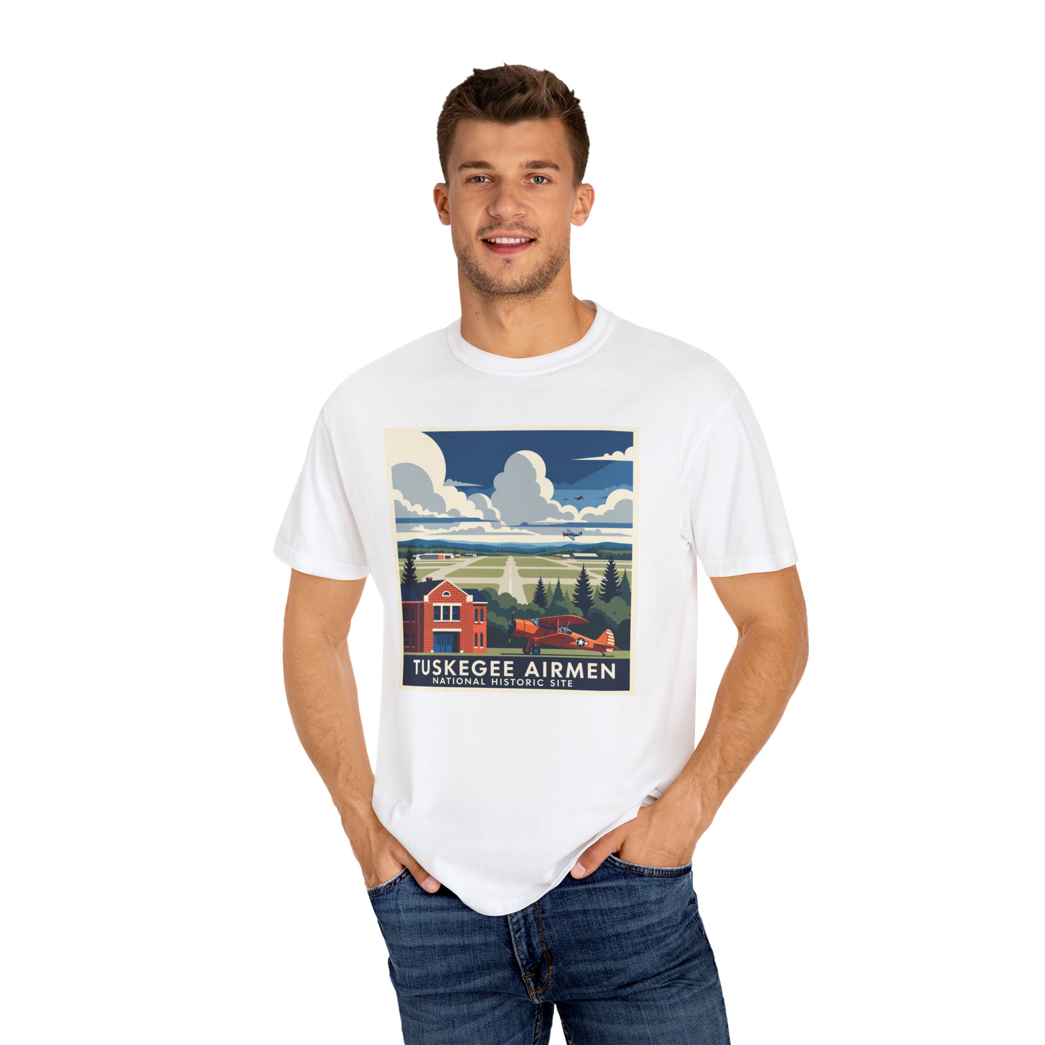 Tuskegee Airmen National Historic Site WPA Style Unisex T-shirt - Image 4