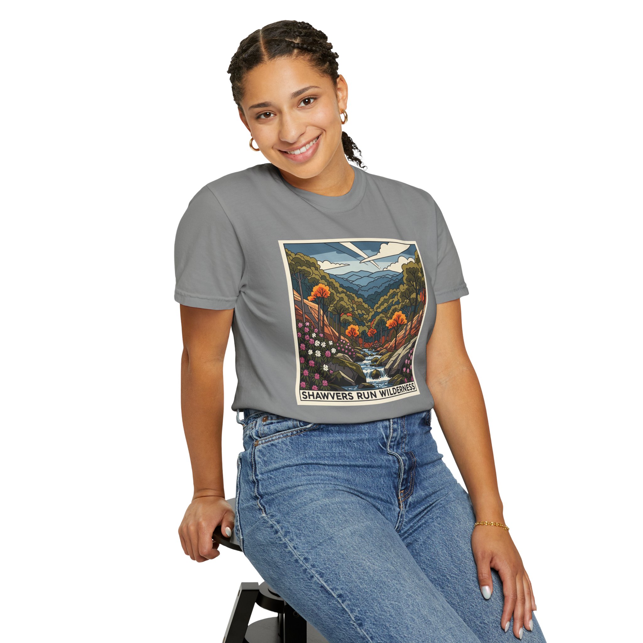 Shawvers Run Wilderness WPA Style Unisex T-shirt - Image 11