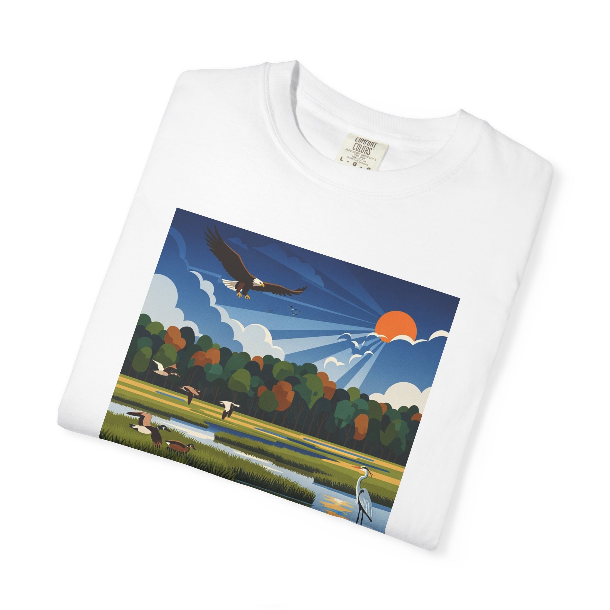 Meredosia National Wildlife Refuge WPA Style Unisex T-shirt - Image 3