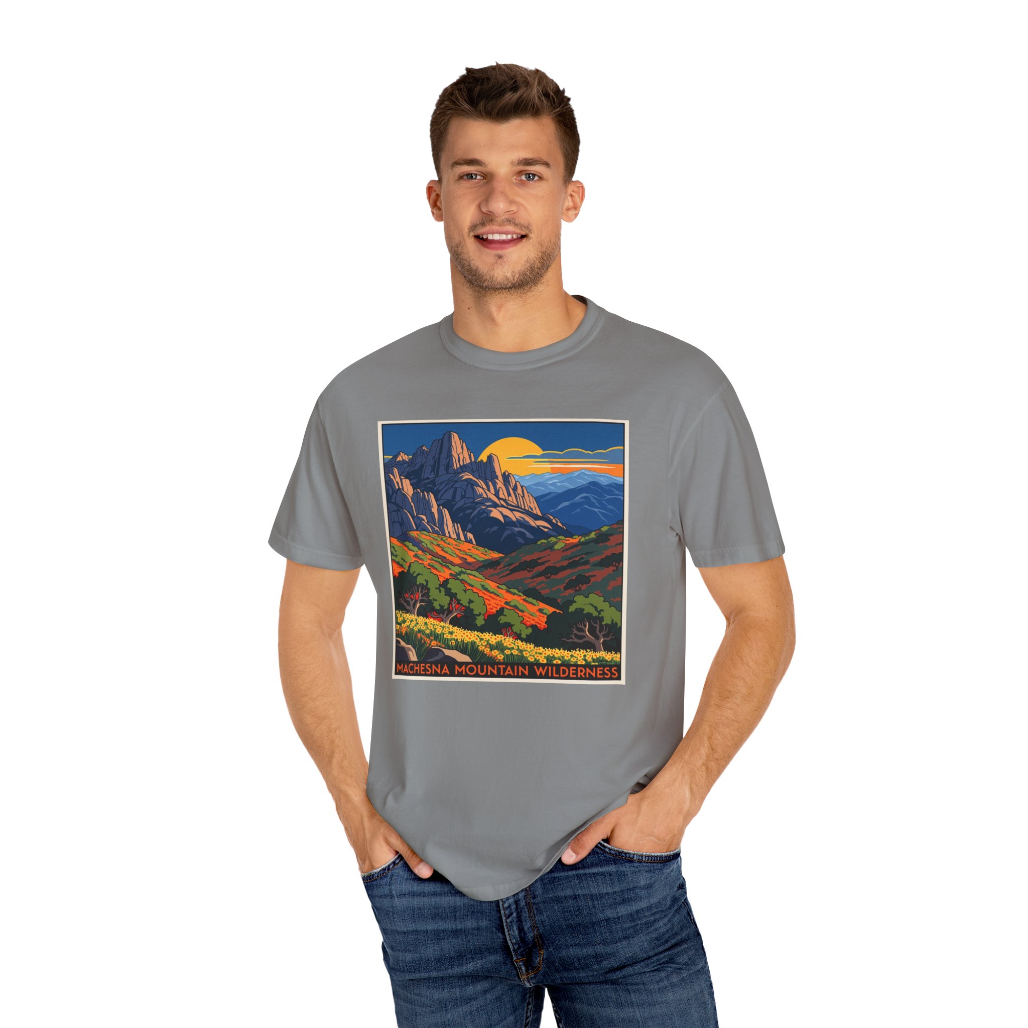 Machesna Mountain Wilderness WPA Style Unisex T-shirt - Image 10