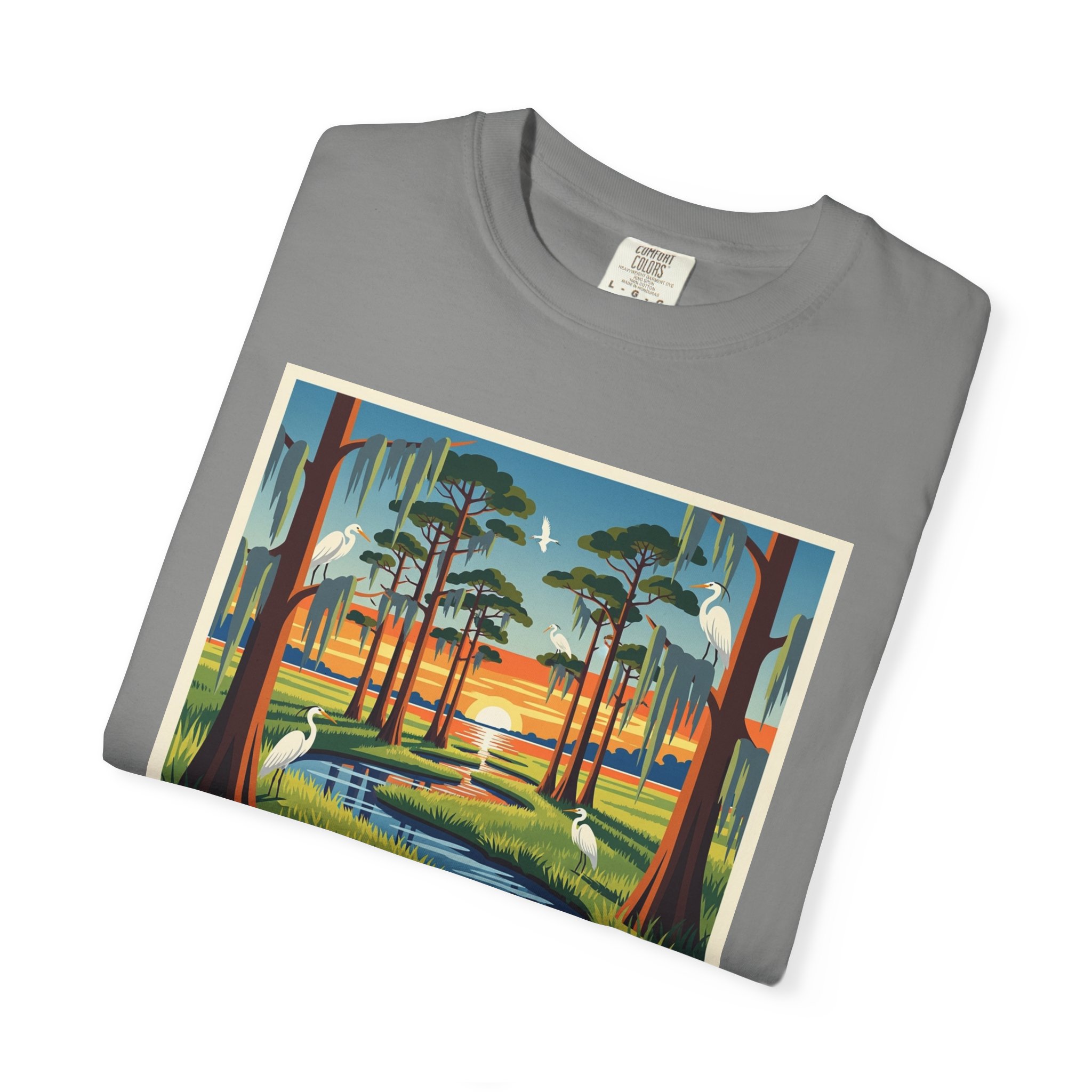 Weeks Bay National Estuarine Research Reserve WPA Style Unisex T-shirt - Image 9