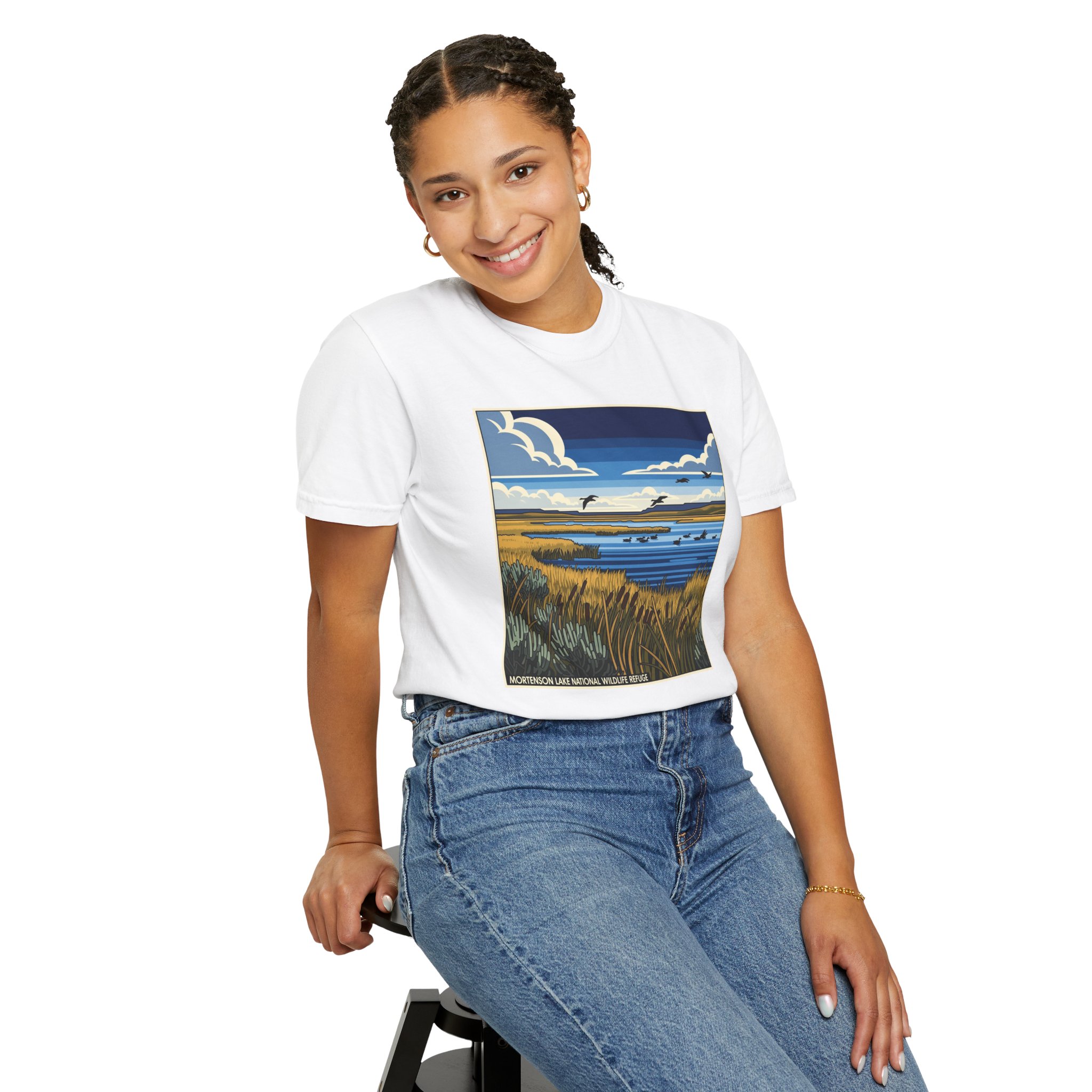 Mortenson Lake National Wildlife Refuge WPA Style Unisex T-shirt - Image 5